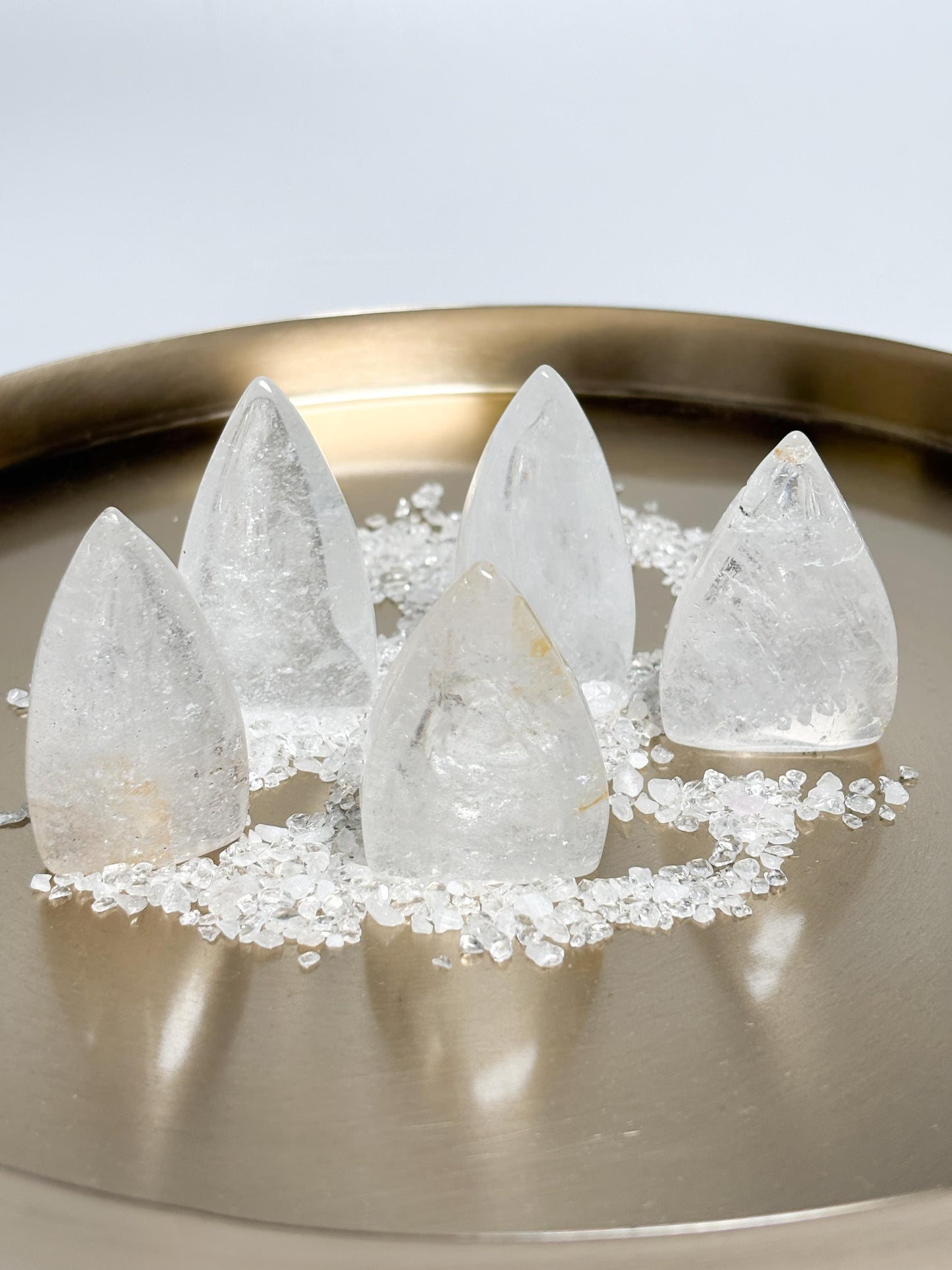 Bergkristall mit Golden Healer Einschlüssen  Kristall Spitze in Tropfenform ca. 6 cm, Edelstein Deko, Healing Crystal