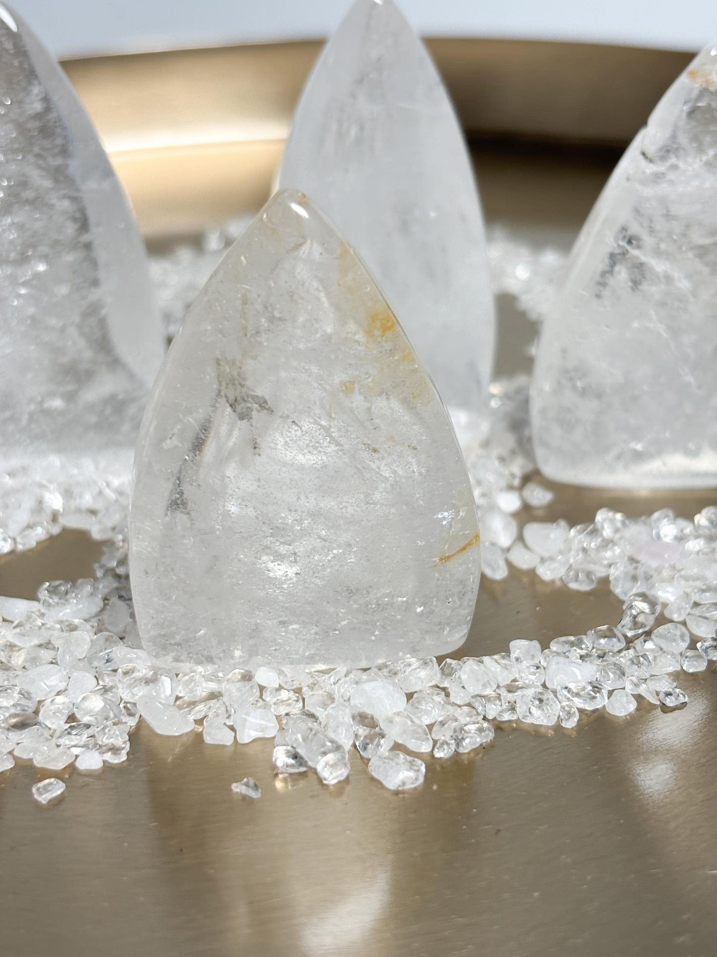 Bergkristall mit Golden Healer Einschlüssen  Kristall Spitze in Tropfenform ca. 6 cm, Edelstein Deko, Healing Crystal