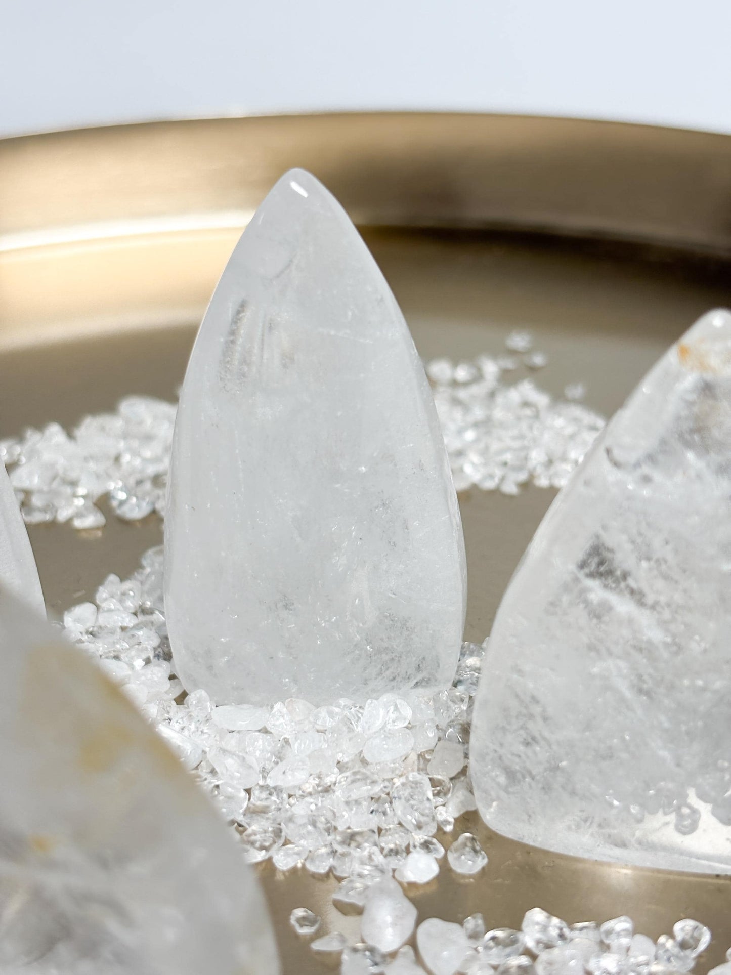 Bergkristall mit Golden Healer Einschlüssen  Kristall Spitze in Tropfenform ca. 6 cm, Edelstein Deko, Healing Crystal