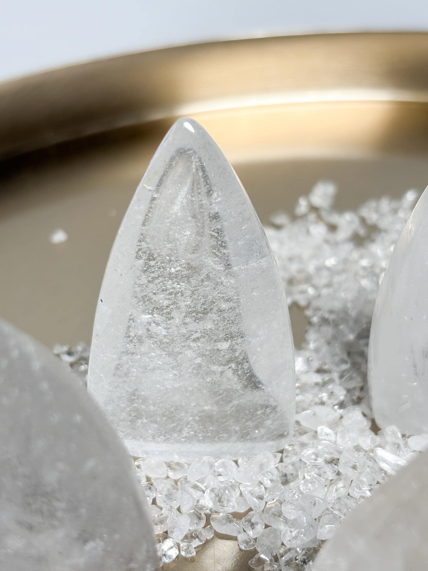 Bergkristall mit Golden Healer Einschlüssen  Kristall Spitze in Tropfenform ca. 6 cm, Edelstein Deko, Healing Crystal