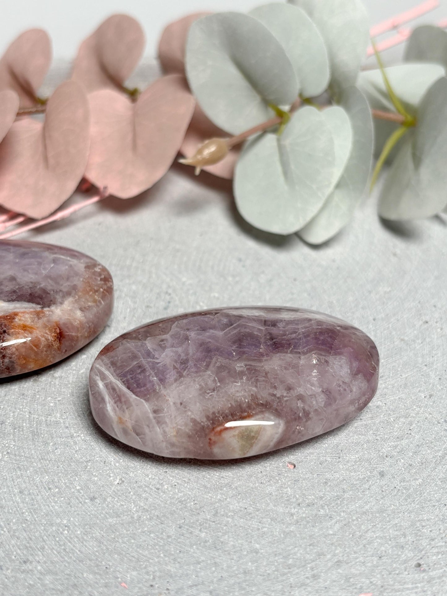 Amethyst Achat Handschmeichler ca. 6 x 4 cm  Edelstein Palmstone, Naturstein Handstein, Kristall Deko, Healing Crystal