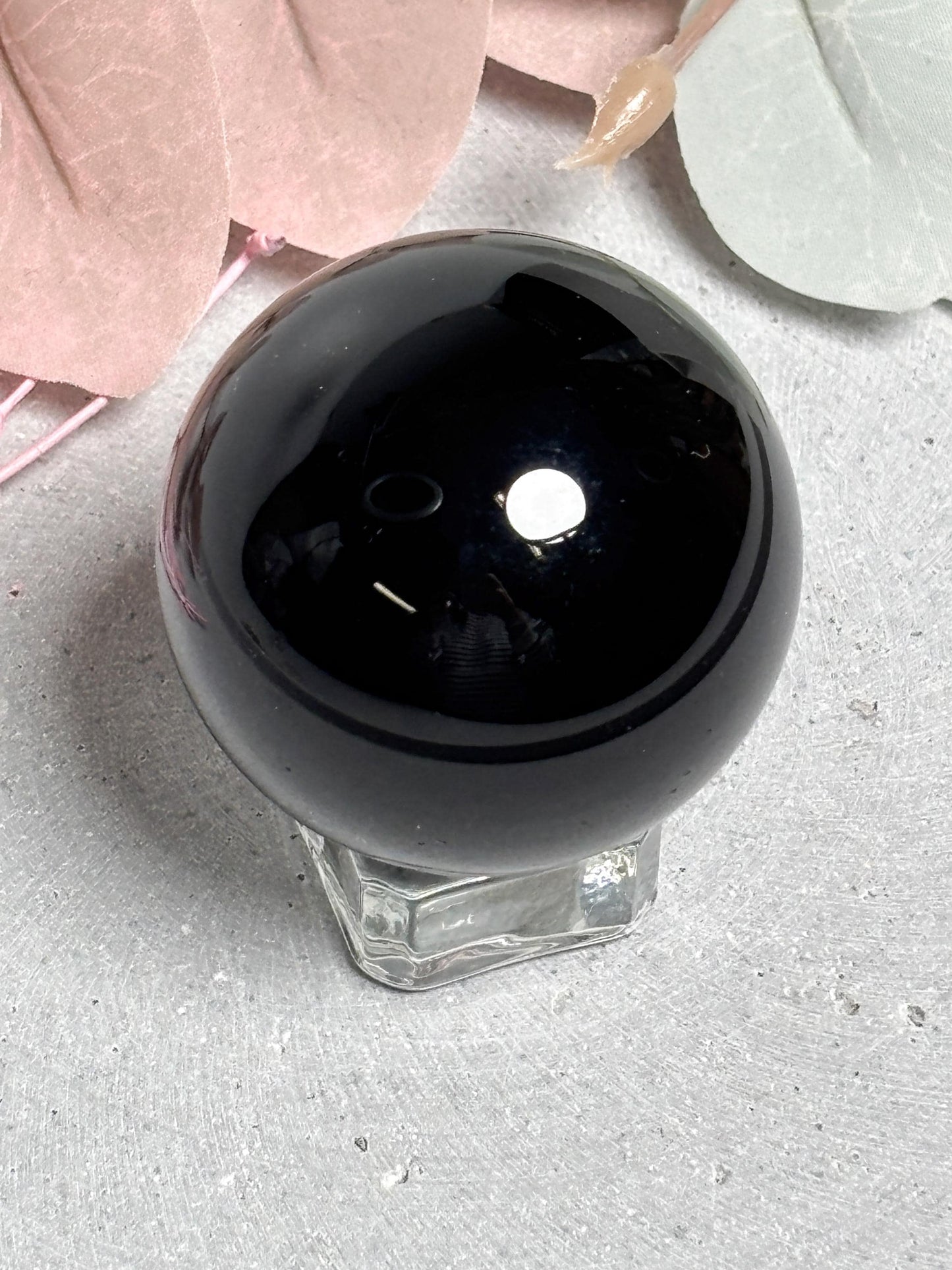 Schwarzer Obsidian Kugel ca. 4,8 cm  Edelstein Kugel, Naturstein Kristallkugel, Schutzstein Sphere, Healing Crystal Ball
