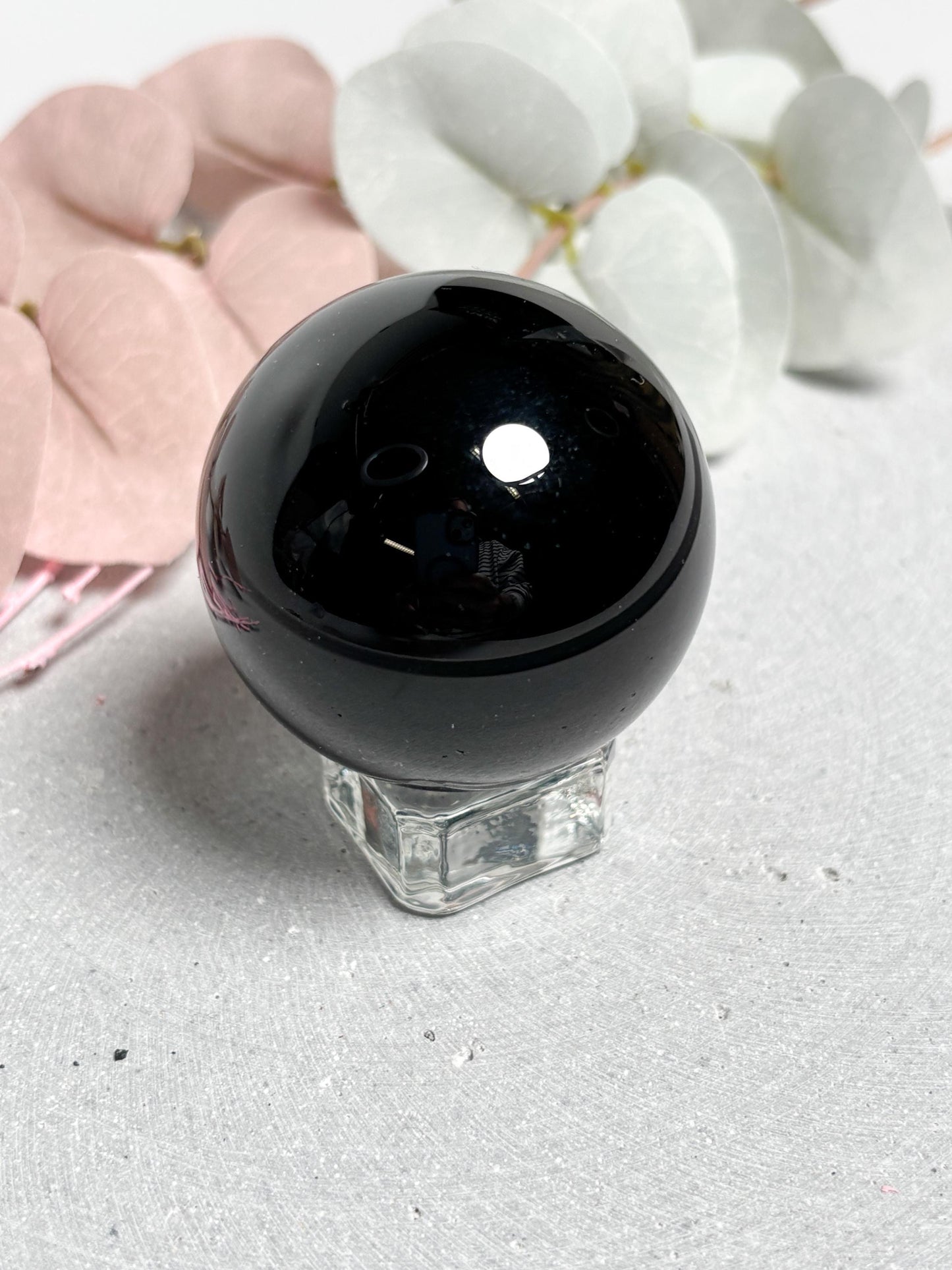 Schwarzer Obsidian Kugel ca. 4,8 cm  Edelstein Kugel, Naturstein Kristallkugel, Schutzstein Sphere, Healing Crystal Ball