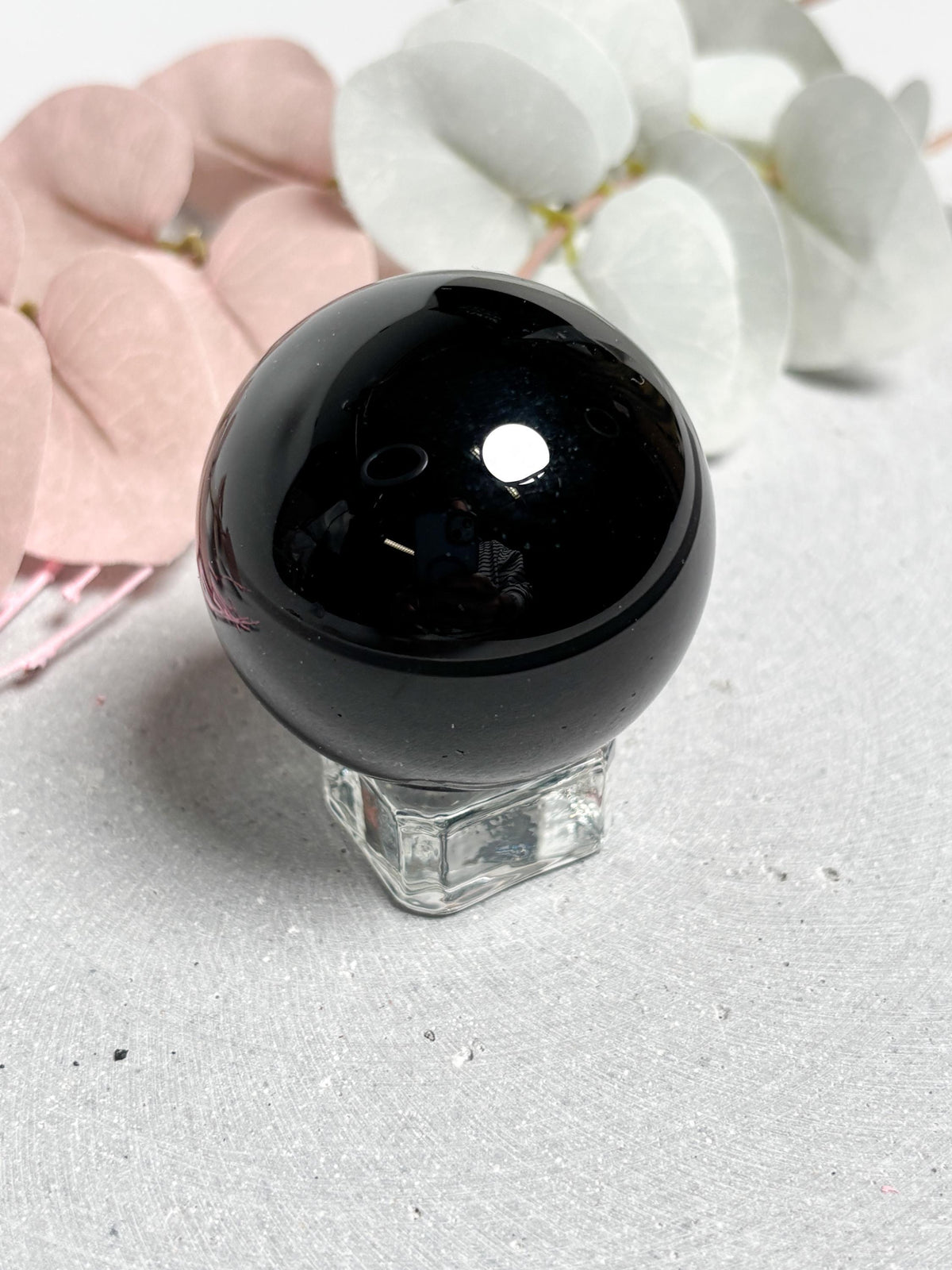 Schwarzer Obsidian Kugel ca. 4,8 cm  Edelstein Kugel, Naturstein Kristallkugel, Schutzstein Sphere, Healing Crystal Ball