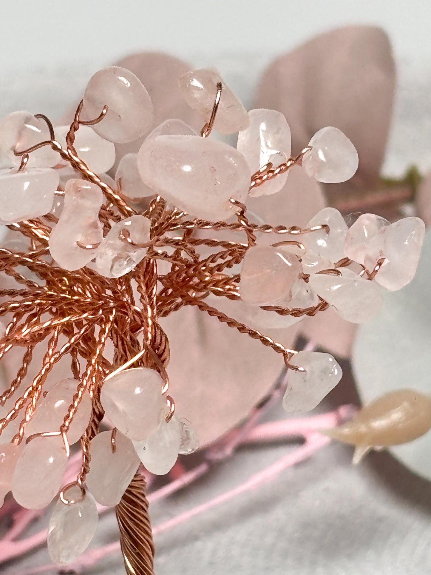 Money Tree klein  ca. 9 cm Kristallbaum aus Rosenquarz, Fluorit oder Amethyst, Edelstein Baum, Feng Shui Deko, Healing Crystal Tree