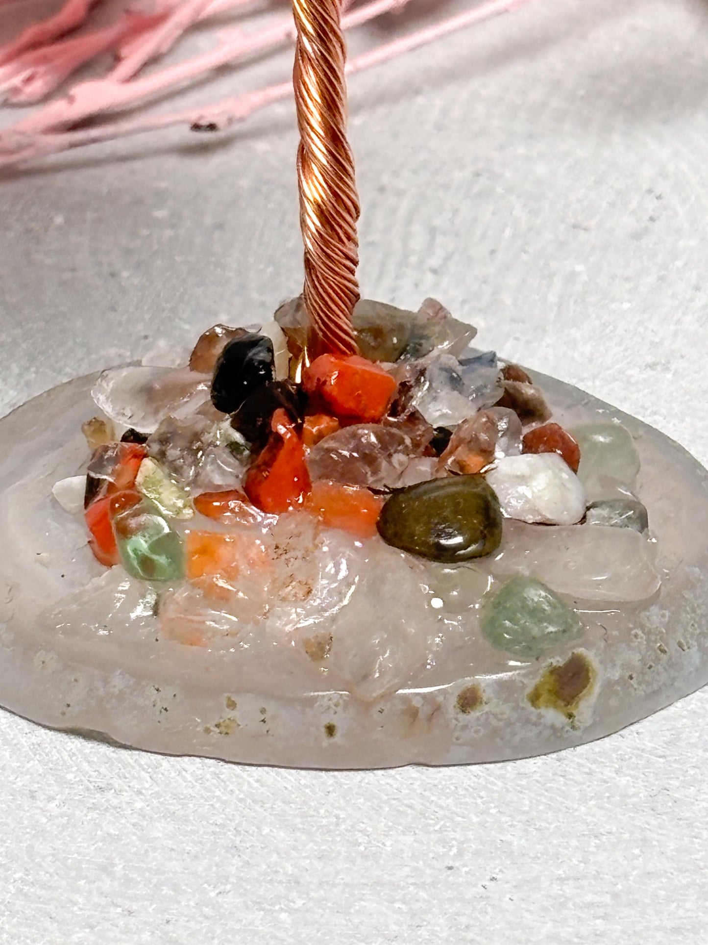 Money Tree klein  ca. 9 cm Kristallbaum aus Rosenquarz, Fluorit oder Amethyst, Edelstein Baum, Feng Shui Deko, Healing Crystal Tree