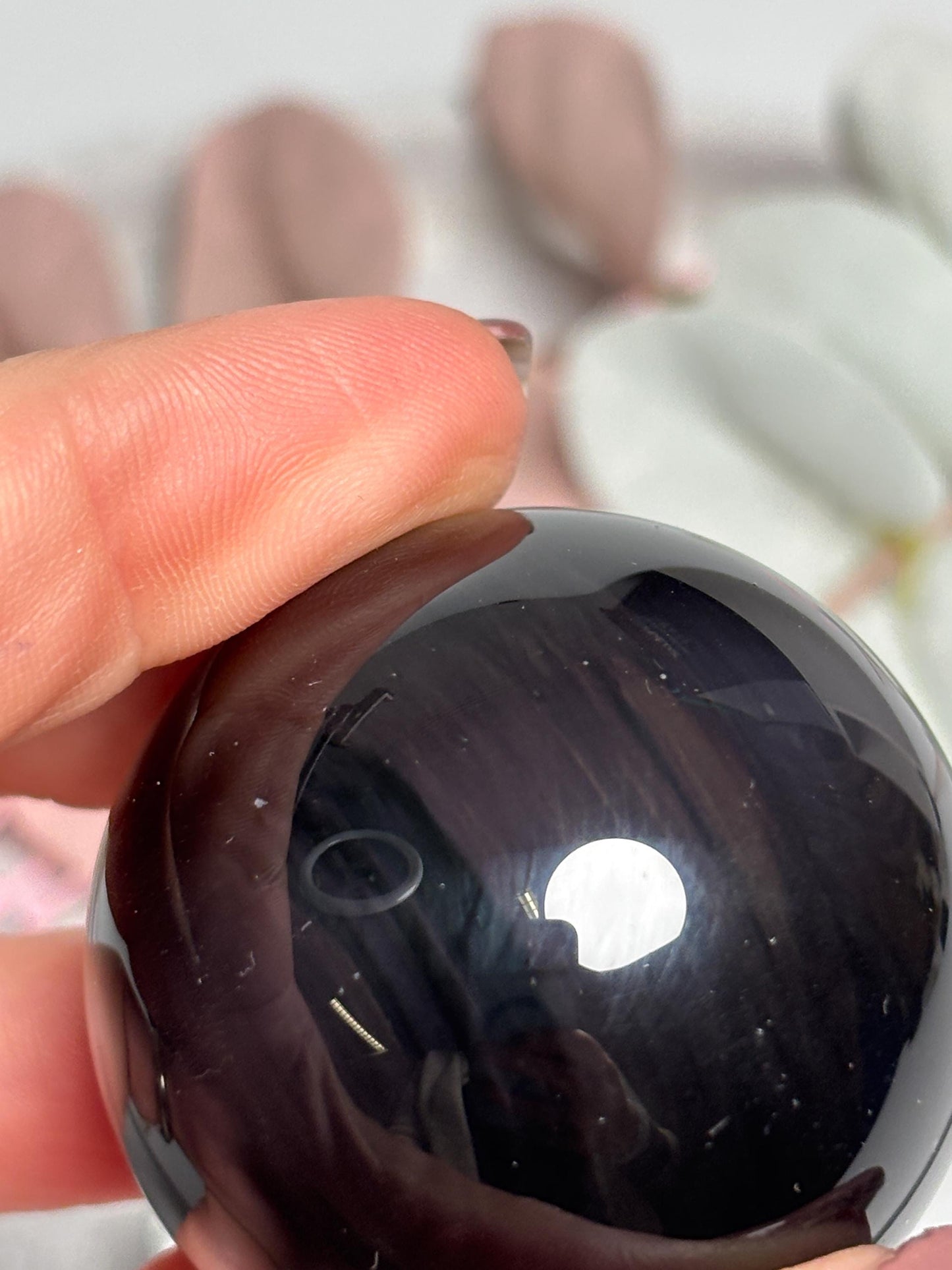 Regenbogenobsidian Kugel ca. 4 cm  Kristallkugel mit Farbspiel, Edelstein Kugel, Naturstein Sphere, Rainbow Obsidian Ball