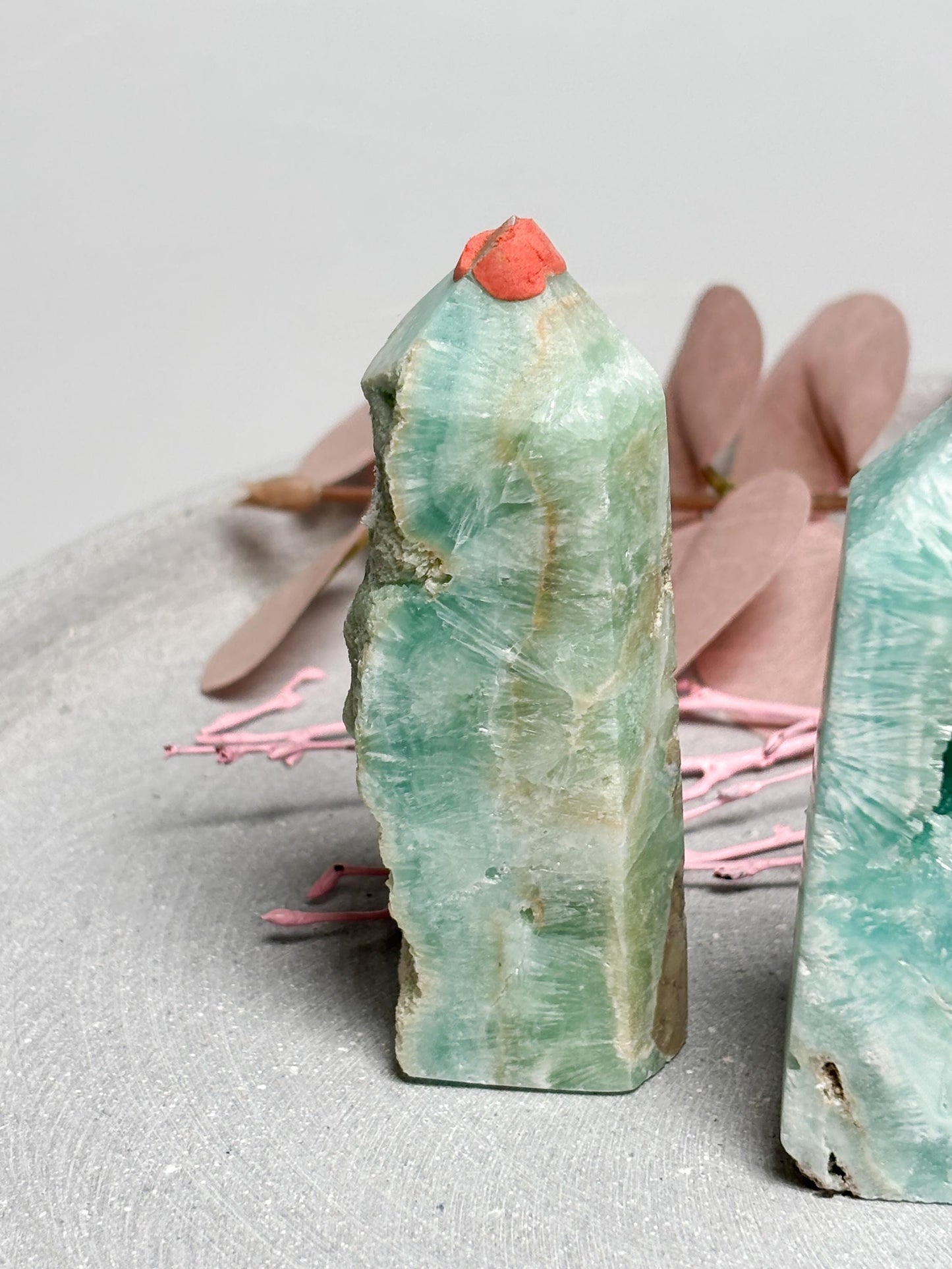 Hemimorphit Turm | Kristallturm blau gemasert | 3 Varianten wählbar | Naturstein Tower ca. 8,3 cm