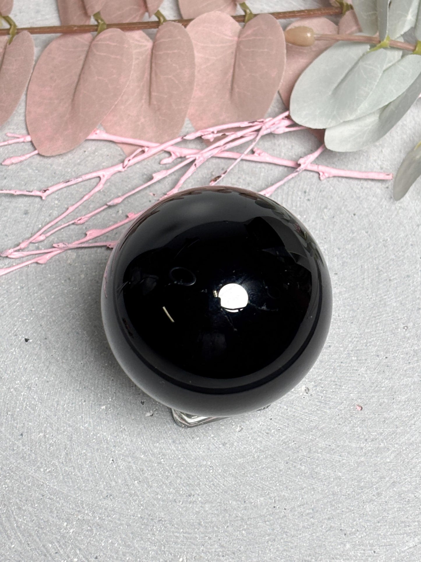 Schwarzer Obsidian Kugel ca. 5,8 cm  Edelstein Kugel, Naturstein Kristallkugel, Schutzstein Sphere, Healing Crystal Ball