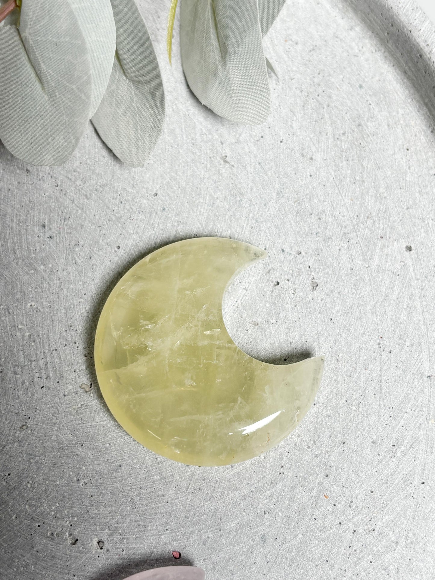 Deko Mond aus Citrin oder Rosenquarz ca. 4,8 cm  Kristall Mondfigur, Edelstein Mond, Naturstein Deko, Healing Crystal Moon