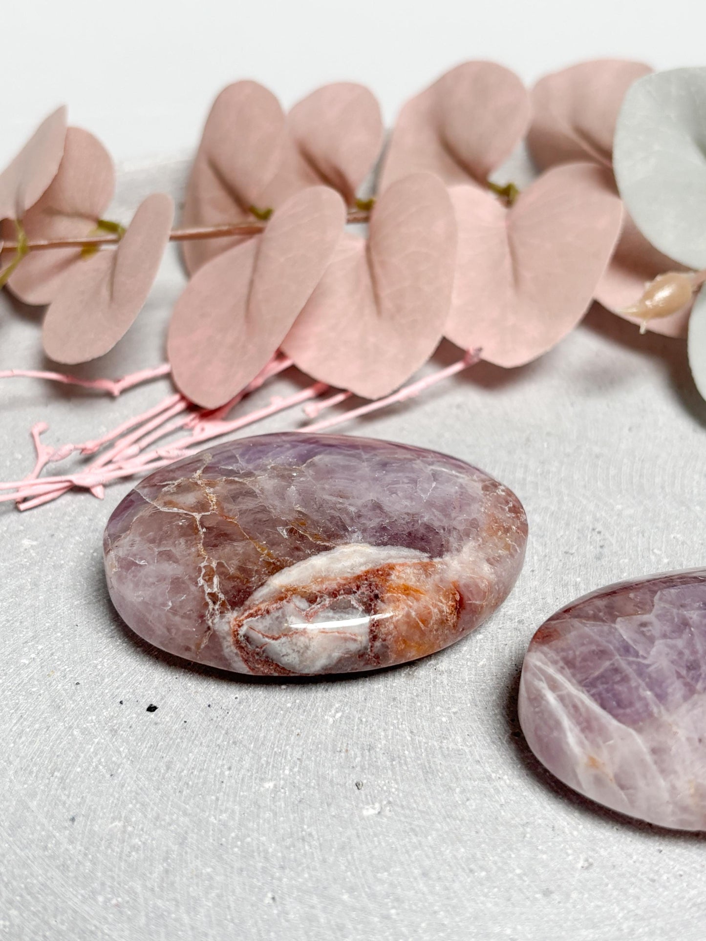 Amethyst Achat Handschmeichler ca. 6 x 4 cm  Edelstein Palmstone, Naturstein Handstein, Kristall Deko, Healing Crystal