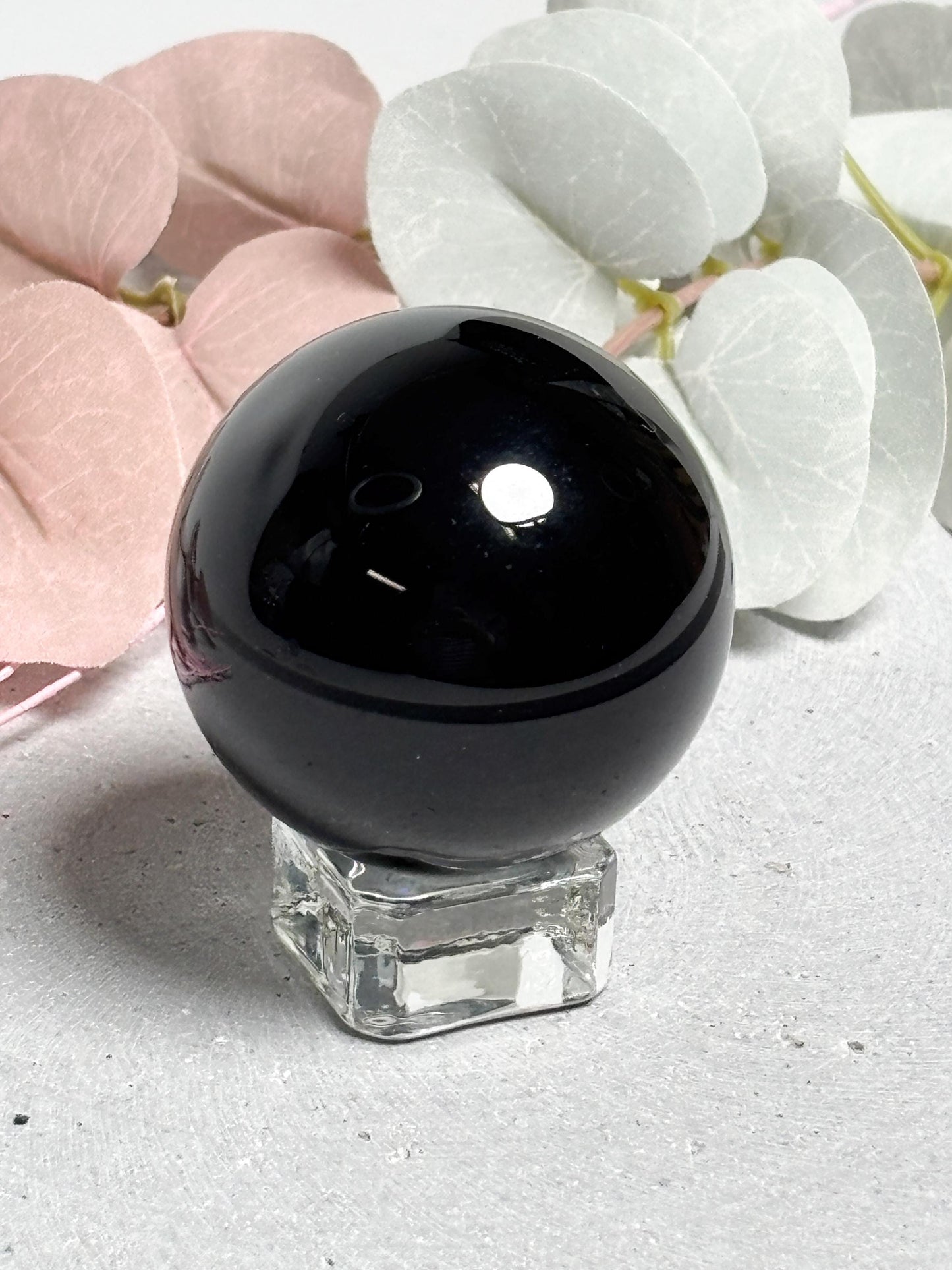 Schwarzer Obsidian Kugel ca. 4,8 cm  Edelstein Kugel, Naturstein Kristallkugel, Schutzstein Sphere, Healing Crystal Ball