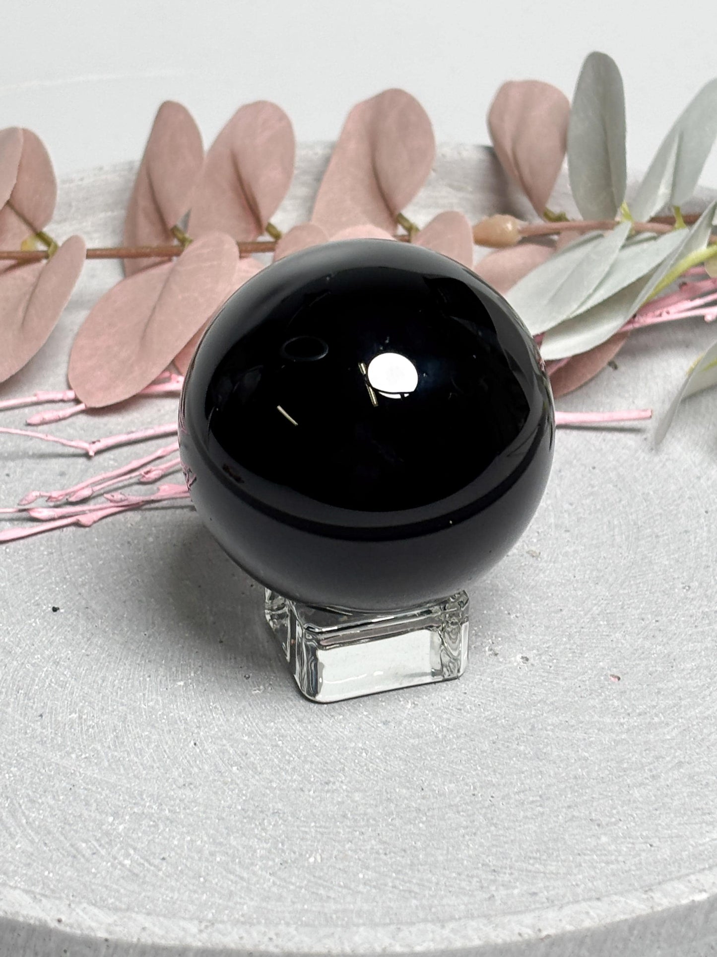 Schwarzer Obsidian Kugel ca. 5,8 cm  Edelstein Kugel, Naturstein Kristallkugel, Schutzstein Sphere, Healing Crystal Ball