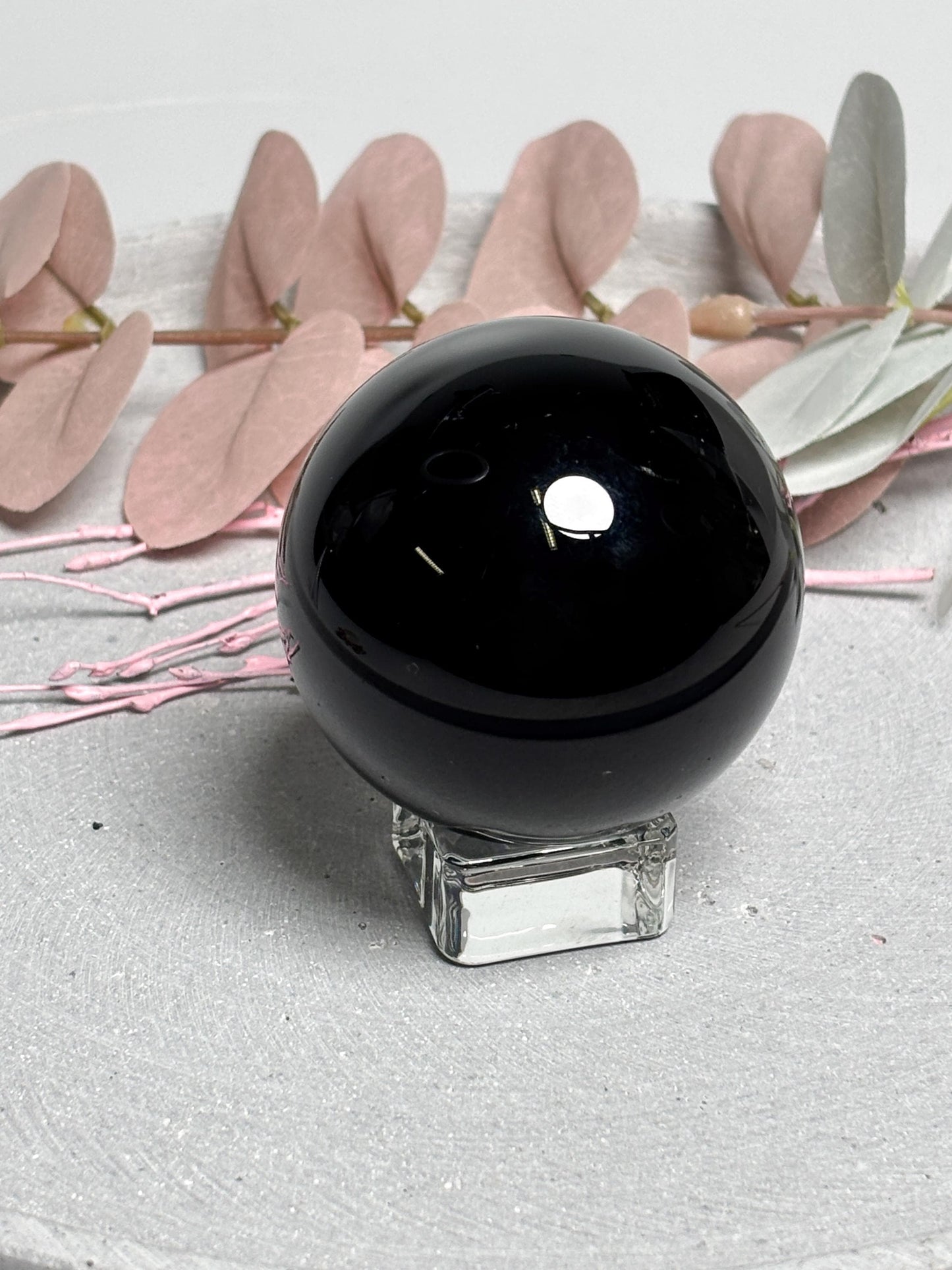 Schwarzer Obsidian Kugel ca. 5,8 cm  Edelstein Kugel, Naturstein Kristallkugel, Schutzstein Sphere, Healing Crystal Ball