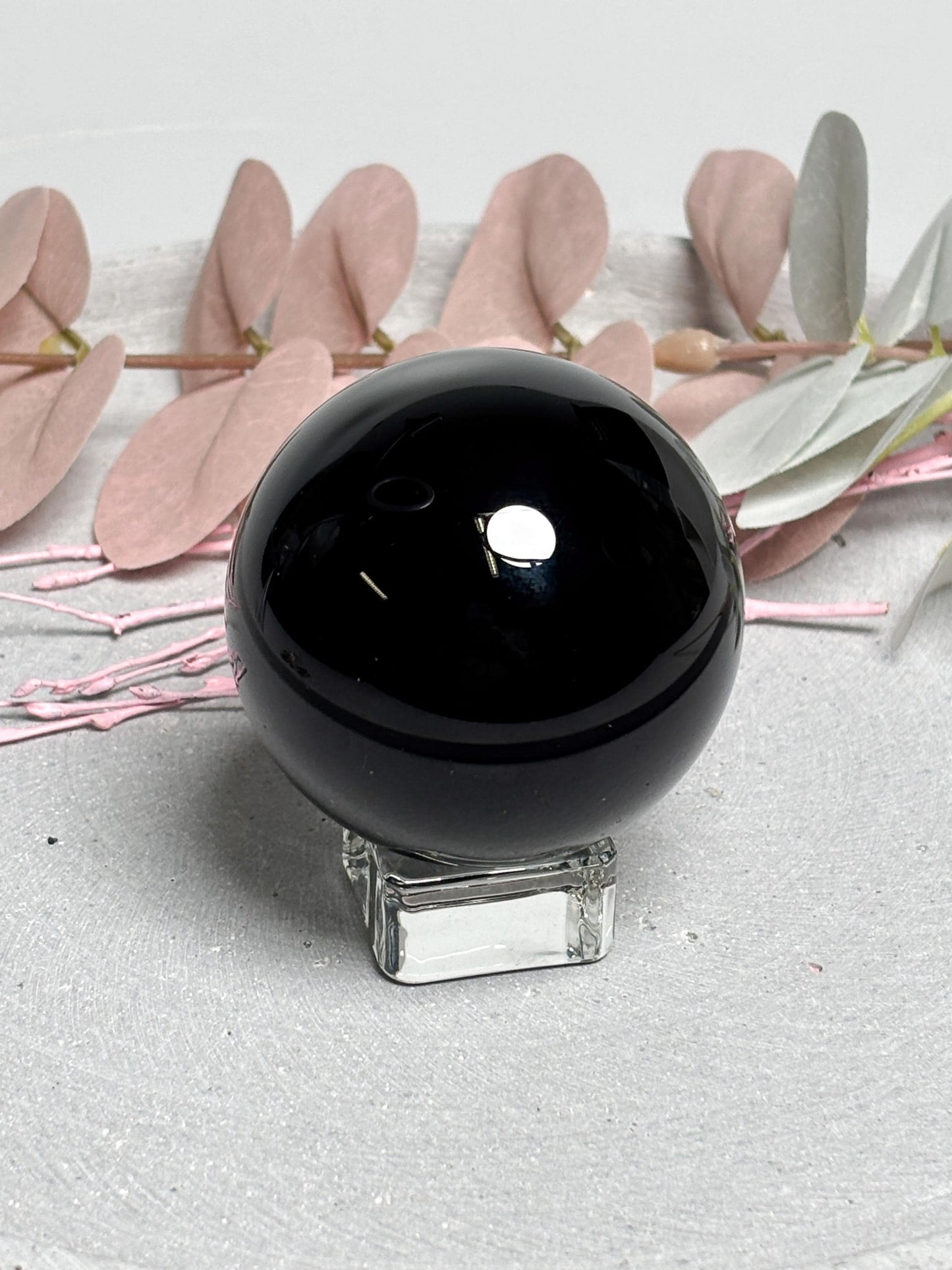 Schwarzer Obsidian Kugel ca. 5,8 cm  Edelstein Kugel, Naturstein Kristallkugel, Schutzstein Sphere, Healing Crystal Ball