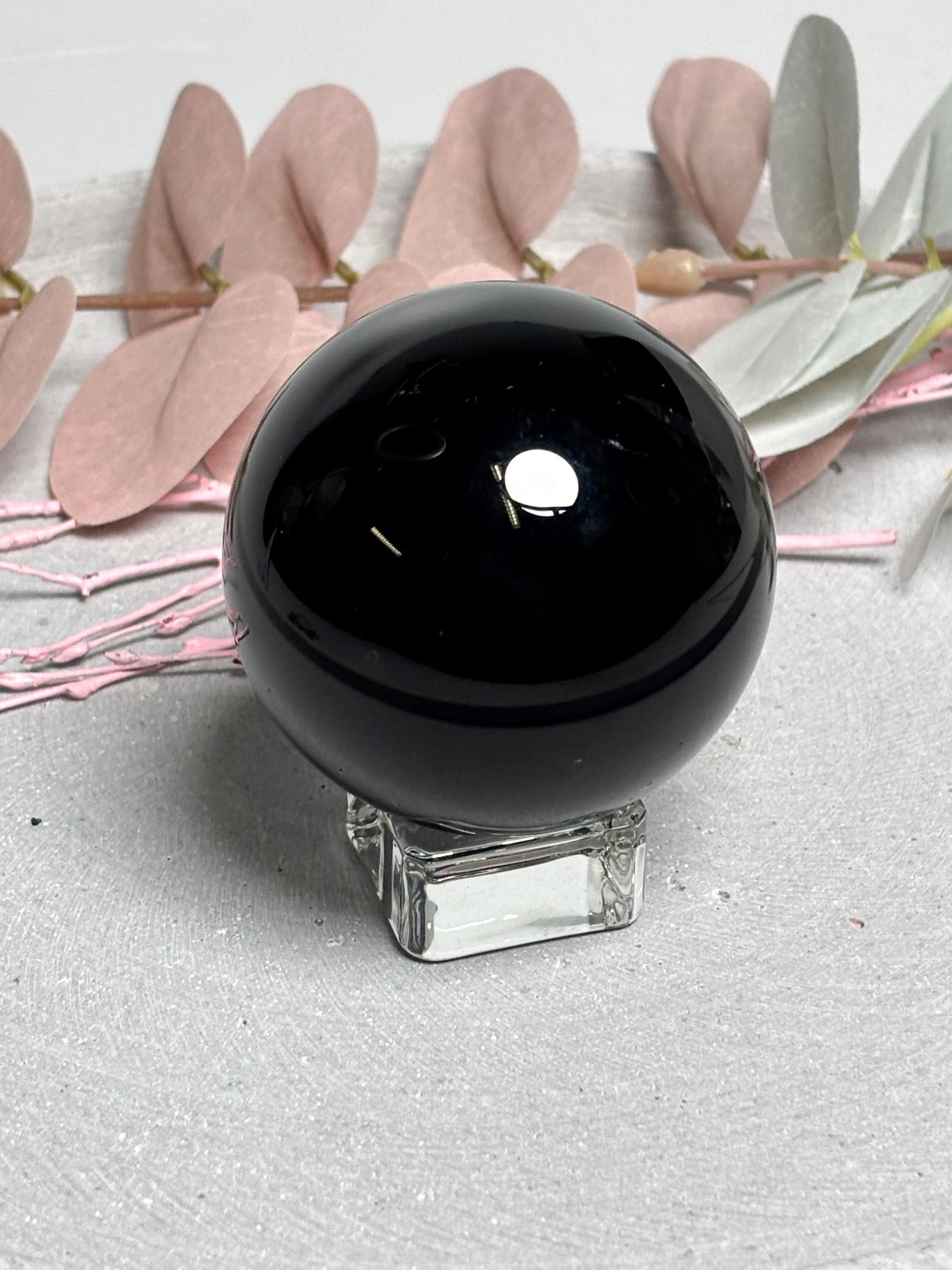 Schwarzer Obsidian Kugel ca. 5,8 cm  Edelstein Kugel, Naturstein Kristallkugel, Schutzstein Sphere, Healing Crystal Ball