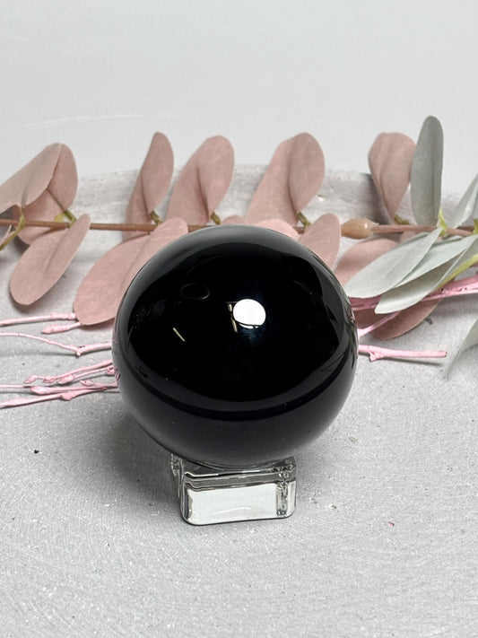 Schwarzer Obsidian Kugel ca. 5,8 cm  Edelstein Kugel, Naturstein Kristallkugel, Schutzstein Sphere, Healing Crystal Ball