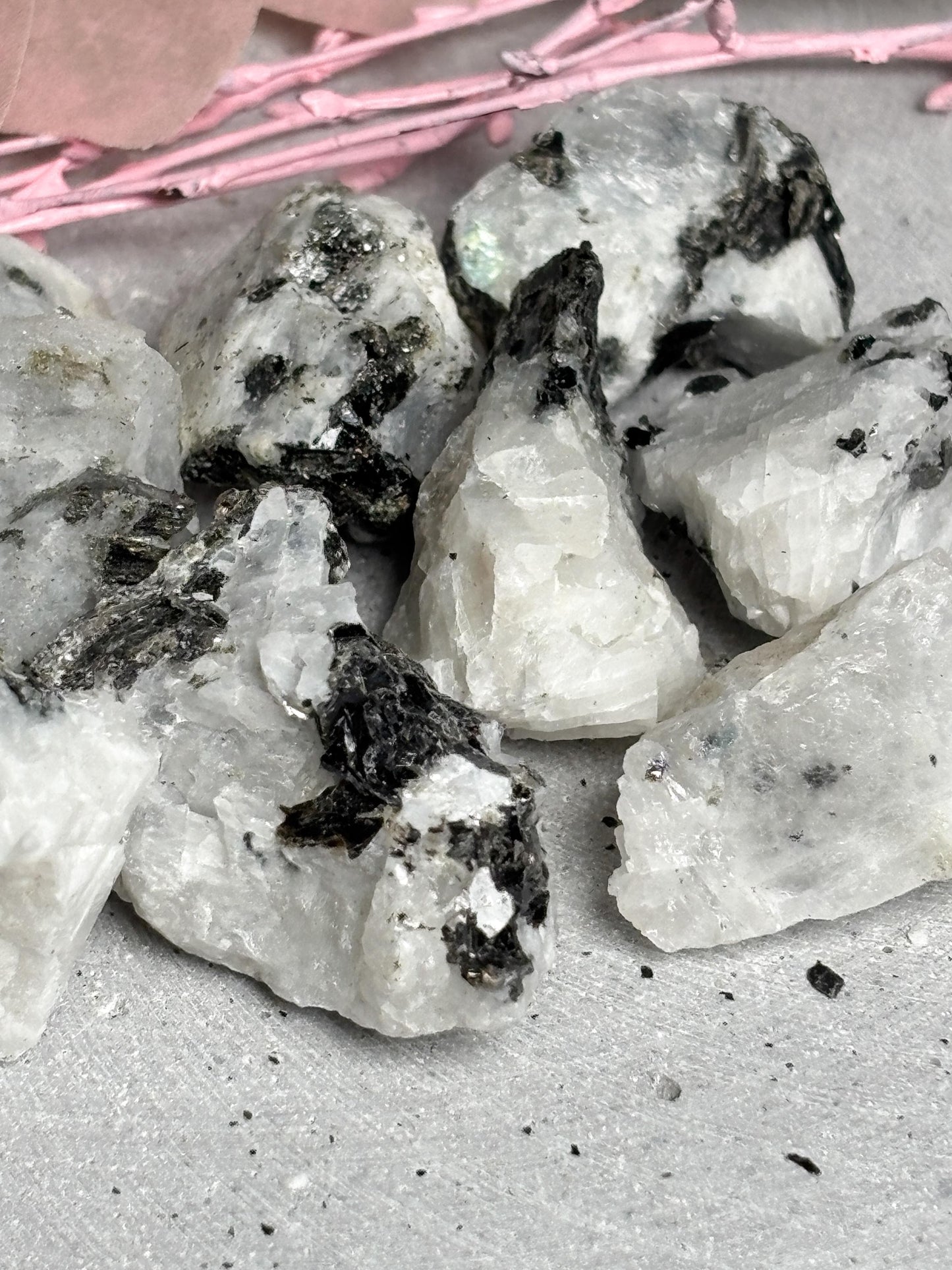 Weißer Labradorit Rohstein ca. 3 cm  Regenbogenmondstein Rohstück, Naturstein Raw Crystal, Rainbow Moonstone Rough