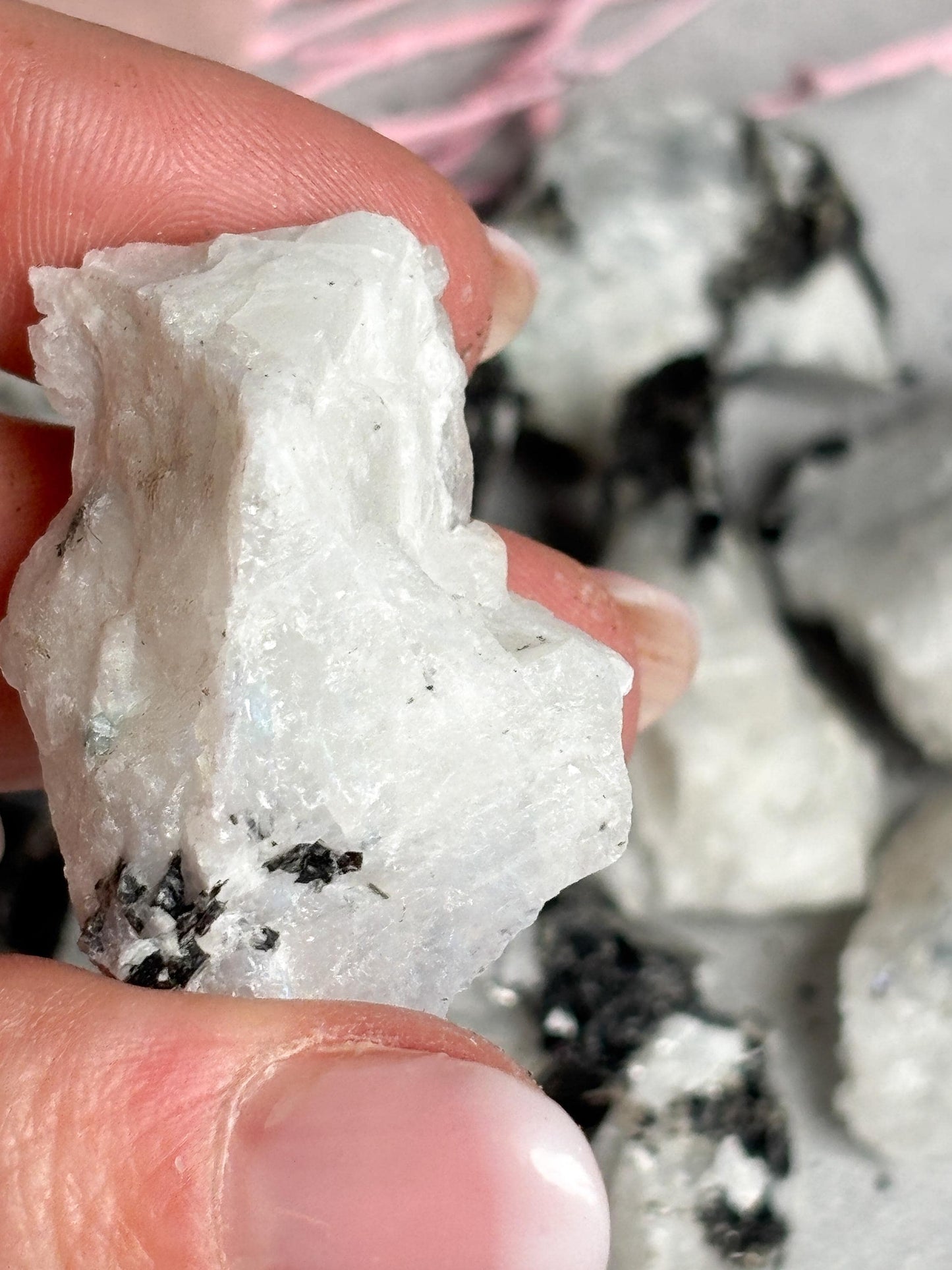 Weißer Labradorit Rohstein ca. 3 cm  Regenbogenmondstein Rohstück, Naturstein Raw Crystal, Rainbow Moonstone Rough