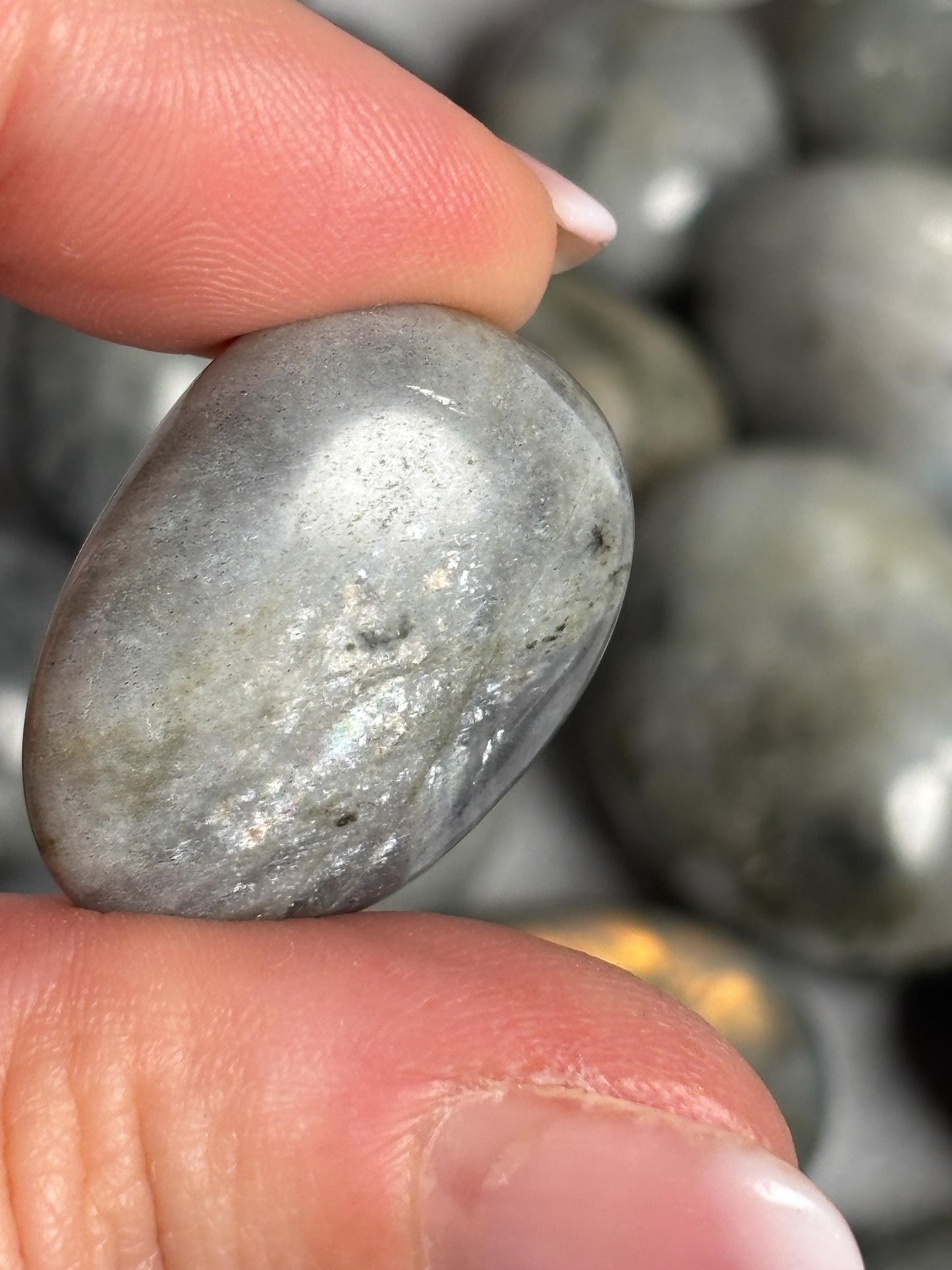 Labradorit Trommelsteine  klein ca. 2,5 cm & groß ca. 3 cm  polierte Labradorit Steine mit Schimmer, Naturstein Tumbled Stones