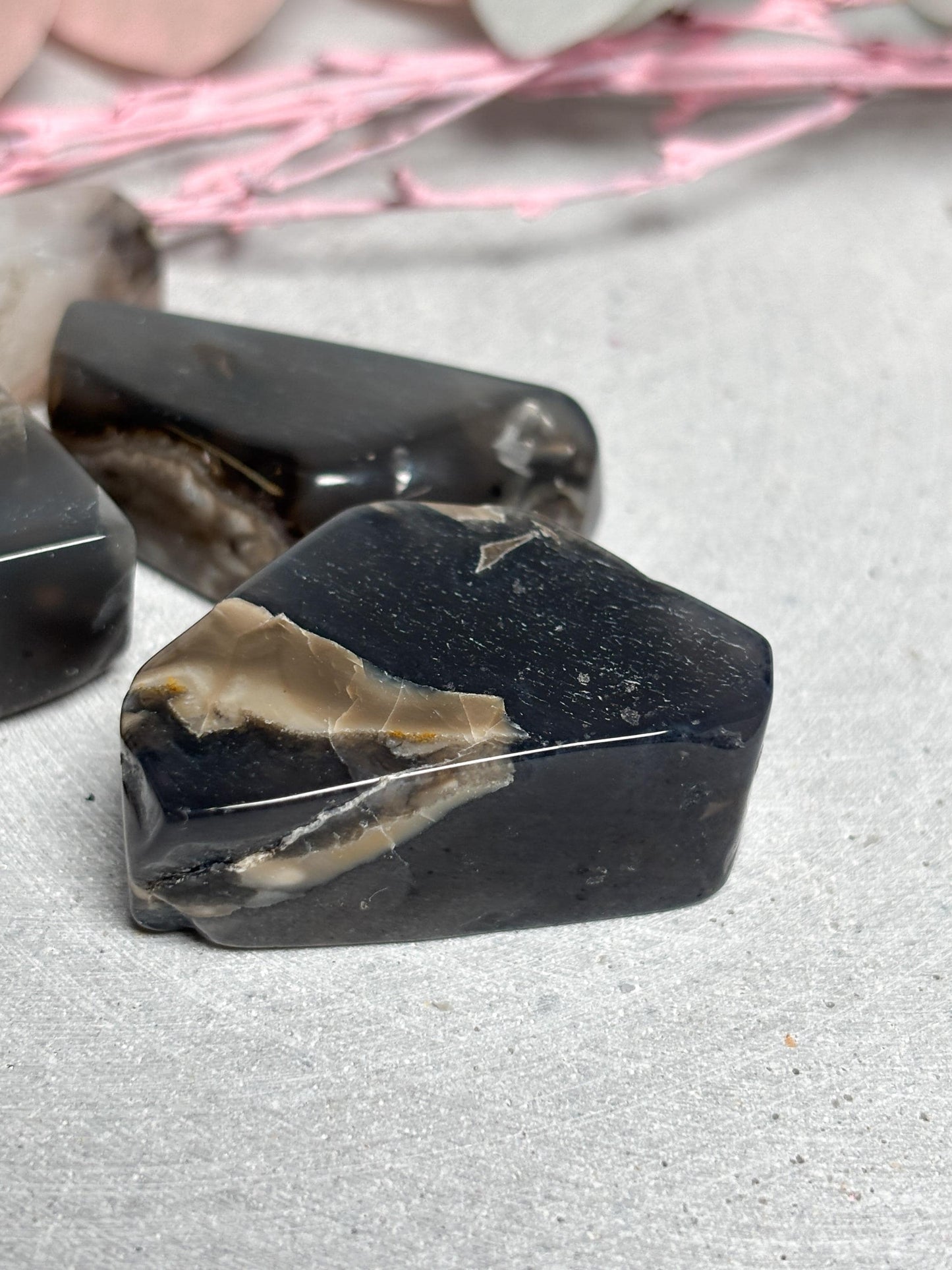 Vulkan Achat Freiform ca. 4 cm  kleine Achat Freiform, Naturstein Deko, Volcano Agate Stone, Edelstein Formstück