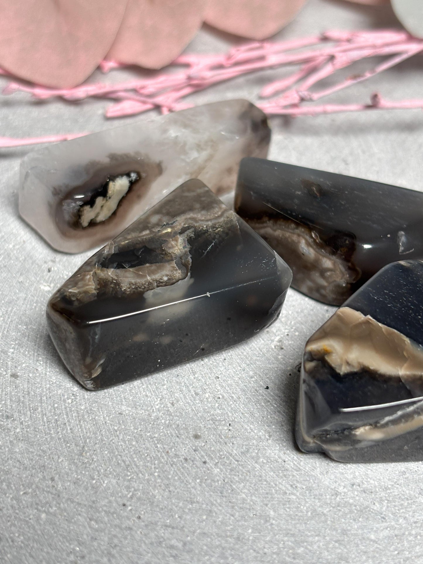 Vulkan Achat Freiform ca. 4 cm  kleine Achat Freiform, Naturstein Deko, Volcano Agate Stone, Edelstein Formstück