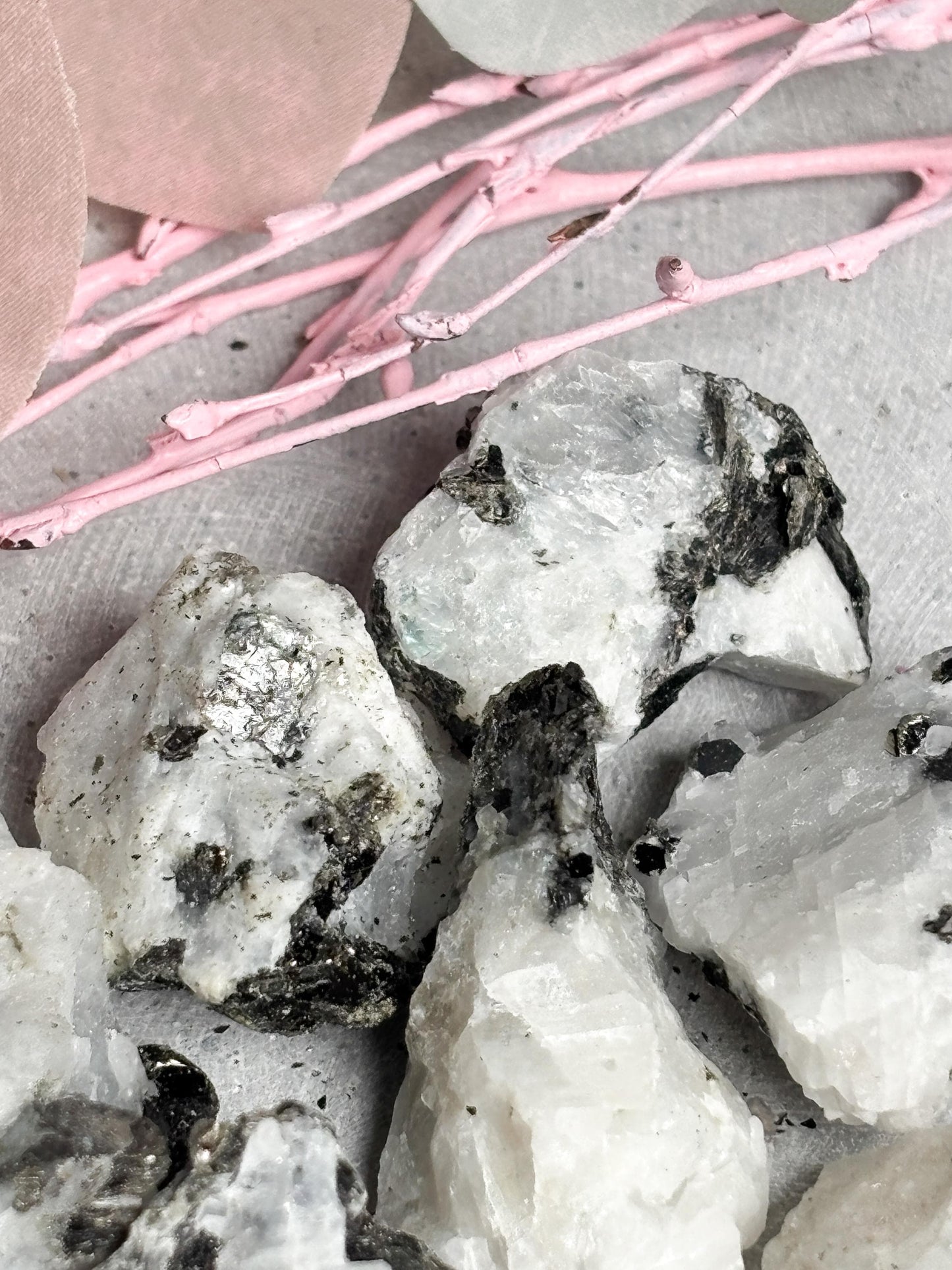 Weißer Labradorit Rohstein ca. 3 cm  Regenbogenmondstein Rohstück, Naturstein Raw Crystal, Rainbow Moonstone Rough