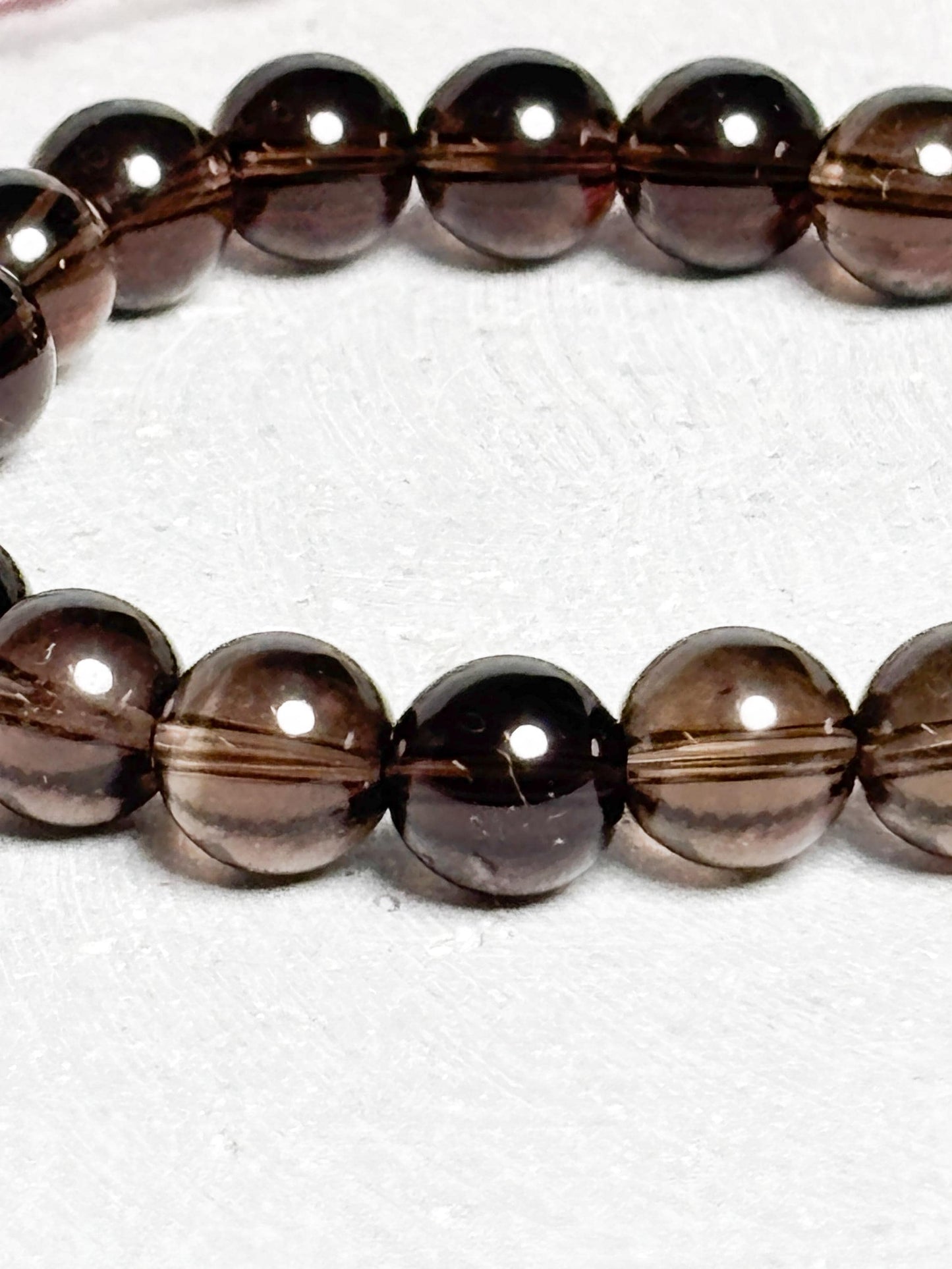 Elastisches Edelsteinarmband aus sehr transparentem Rauchquarz 8 mm  spiritueller Schmuck, schlicht & zeitlos