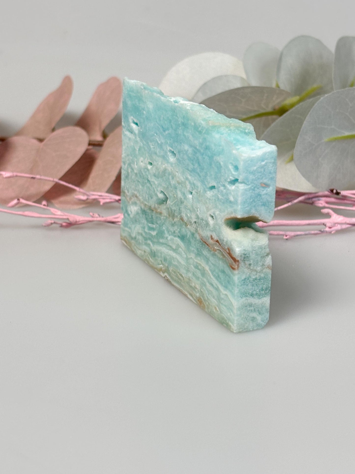 Hemimorphit Platte naturbelassen ca. 7,5 x 5,2 x 1 cm | blaugrüner Rohstein Deko & Sammlung