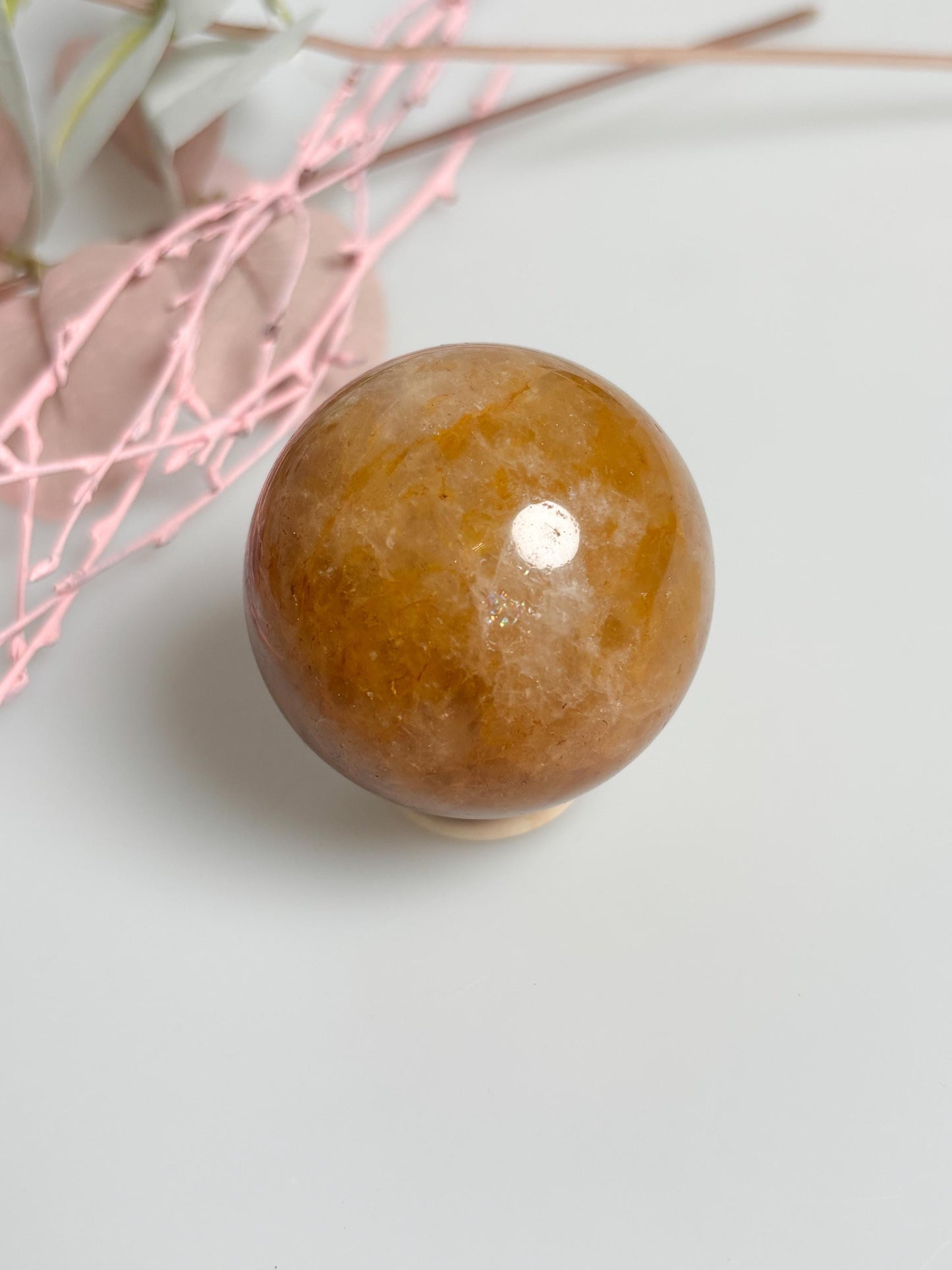 Golden Healer Quarz Kugel ca. 4,6 cm Naturstein Kristallkugel Dekoration spirituell