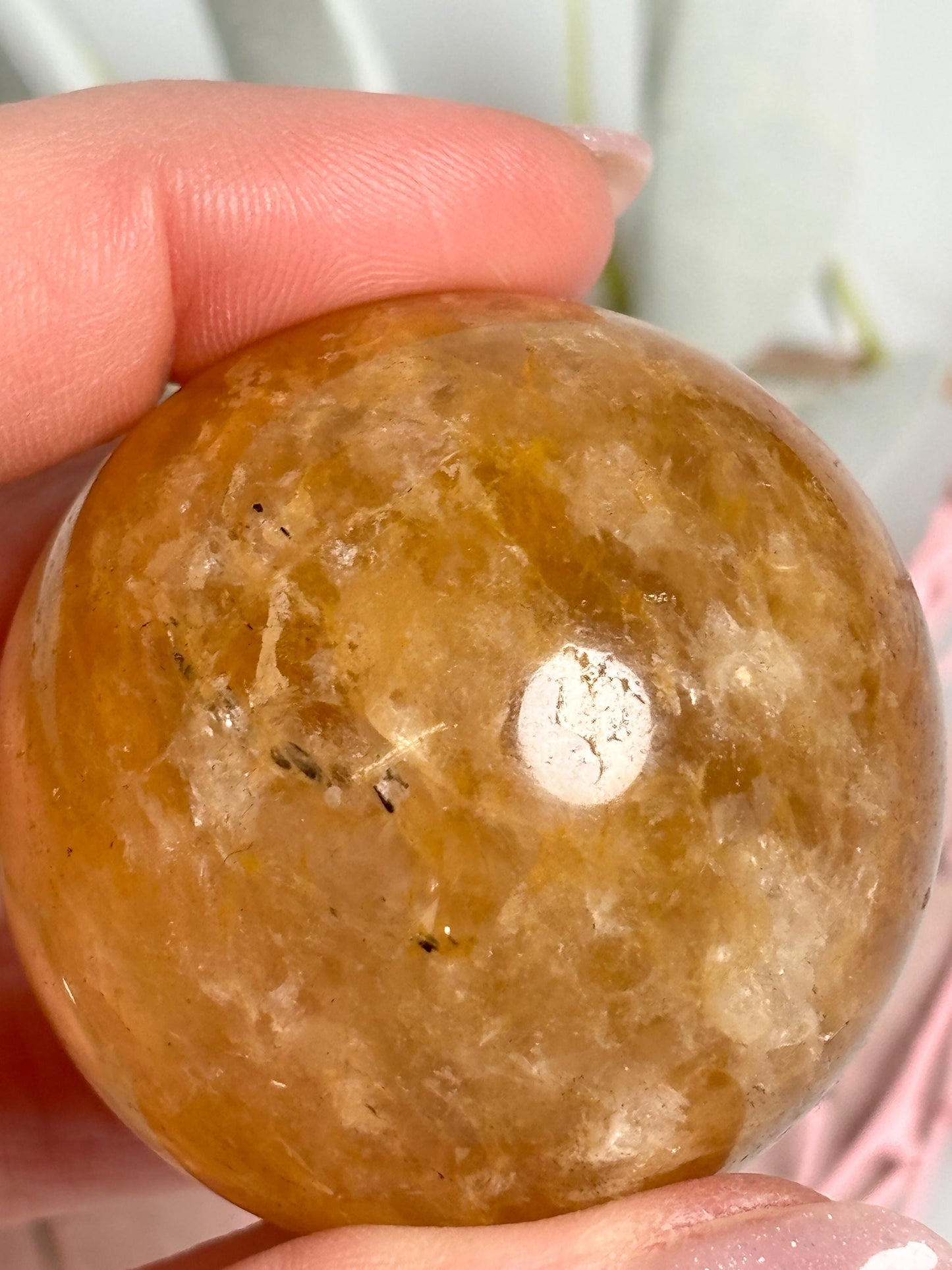 Golden Healer Quarz Kugel ca. 4,6 cm Naturstein Kristallkugel Dekoration spirituell