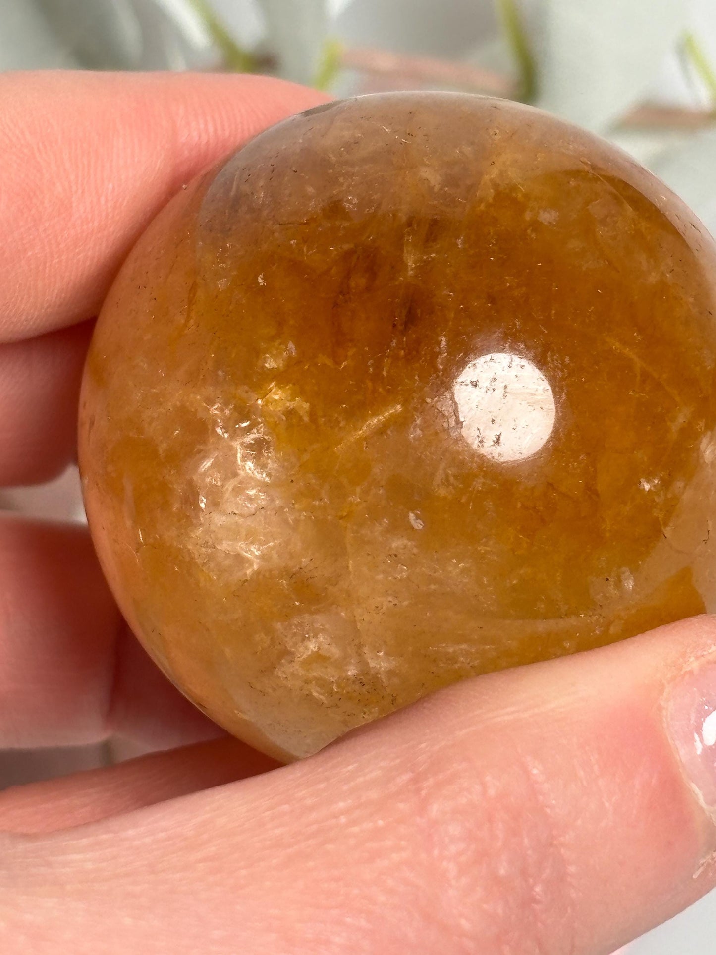 Golden Healer Quarz Kugel ca. 4,6 cm Naturstein Kristallkugel Dekoration spirituell