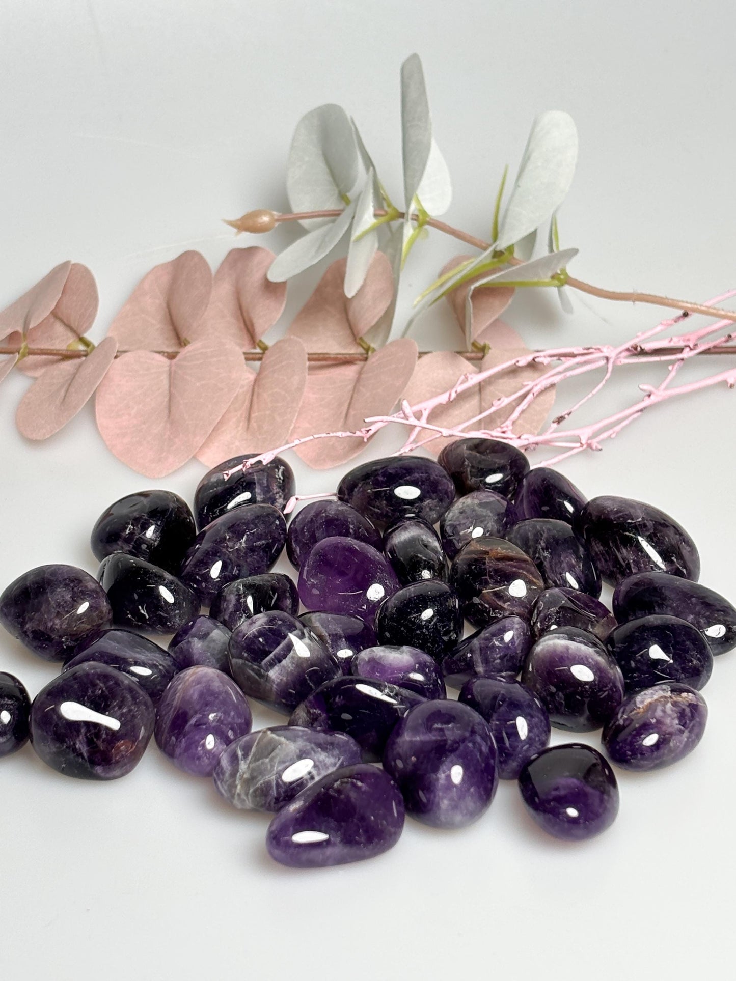 Amethyst Trommelsteine Naturstein poliert ca. 2,3 cm lila Edelstein für Deko Meditation Sammler