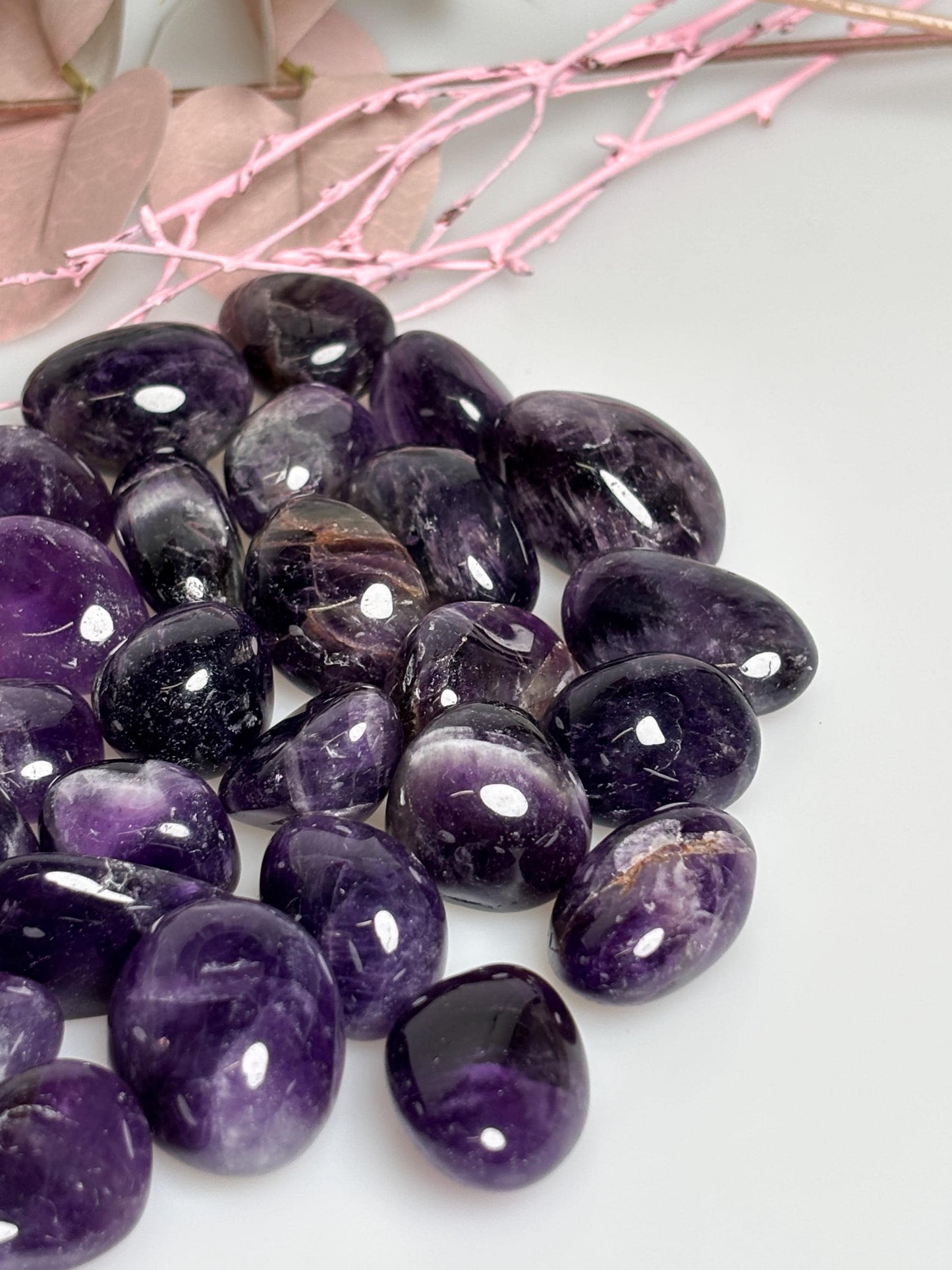 Amethyst Trommelsteine Naturstein poliert ca. 2,3 cm lila Edelstein für Deko Meditation Sammler