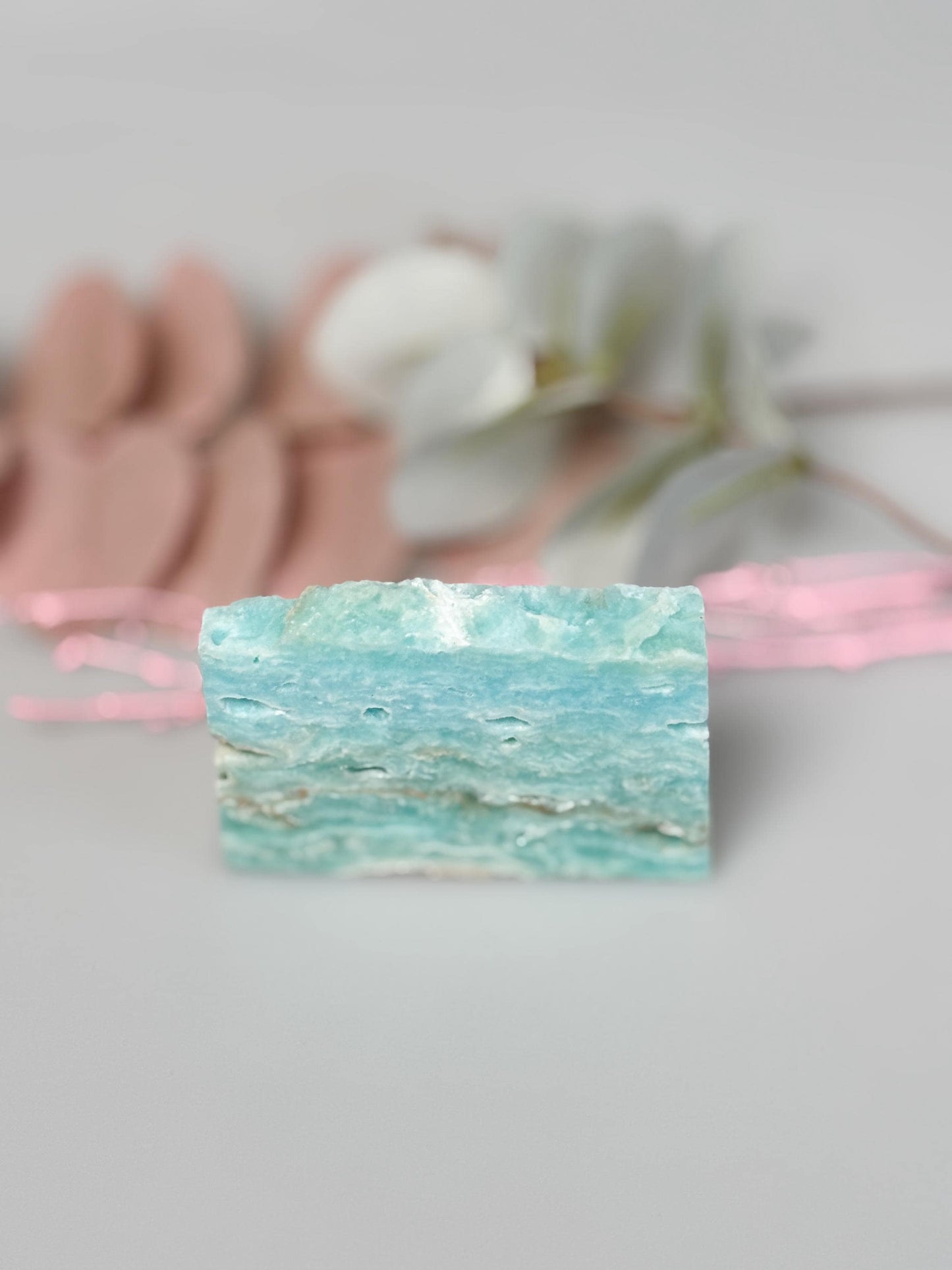 Hemimorphit Platte naturbelassen ca. 7,5 x 5,2 x 1 cm | blaugrüner Rohstein Deko & Sammlung