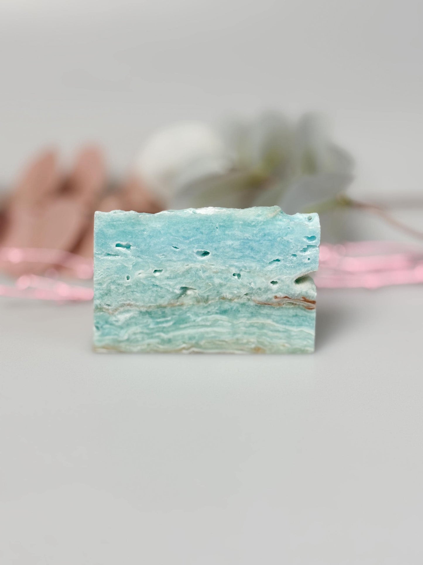 Hemimorphit Platte naturbelassen ca. 7,5 x 5,2 x 1 cm | blaugrüner Rohstein Deko & Sammlung