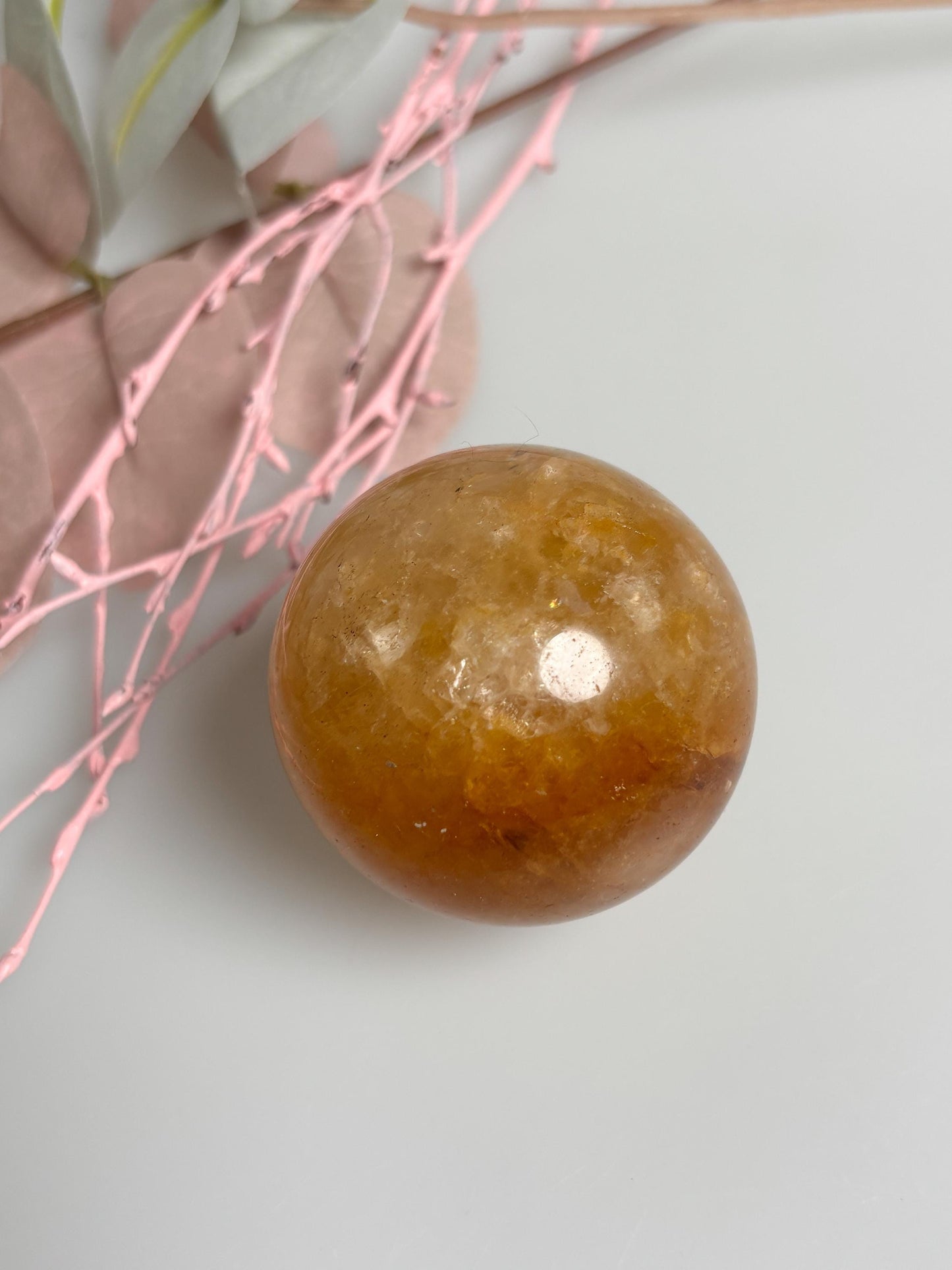 Golden Healer Quarz Kugel ca. 4,6 cm Naturstein Kristallkugel Dekoration spirituell