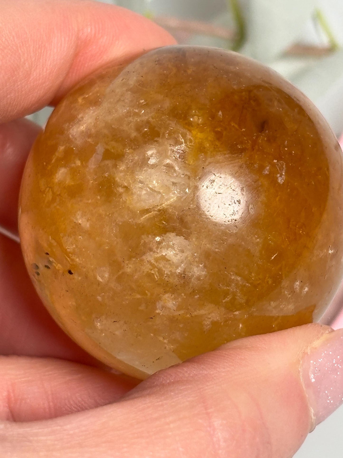 Golden Healer Quarz Kugel ca. 4,6 cm Naturstein Kristallkugel Dekoration spirituell