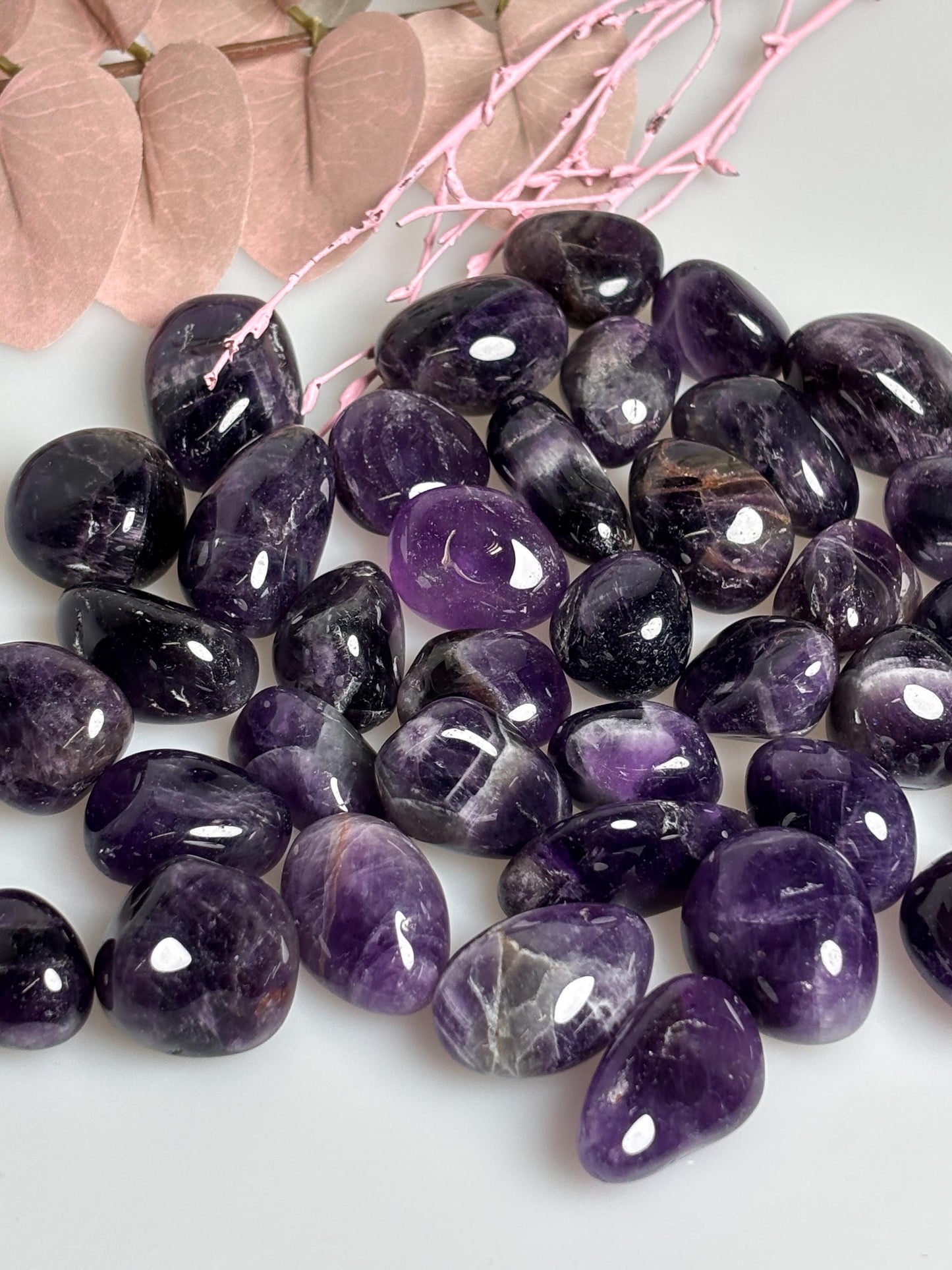 Amethyst Trommelsteine Naturstein poliert ca. 2,3 cm lila Edelstein für Deko Meditation Sammler