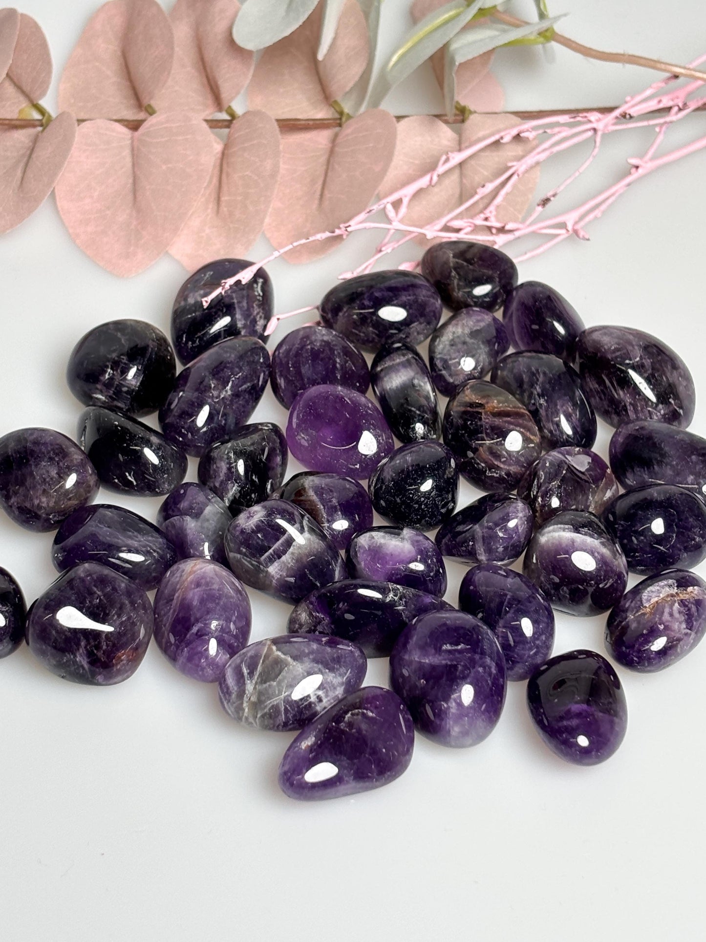 Amethyst Trommelsteine Naturstein poliert ca. 2,3 cm lila Edelstein für Deko Meditation Sammler