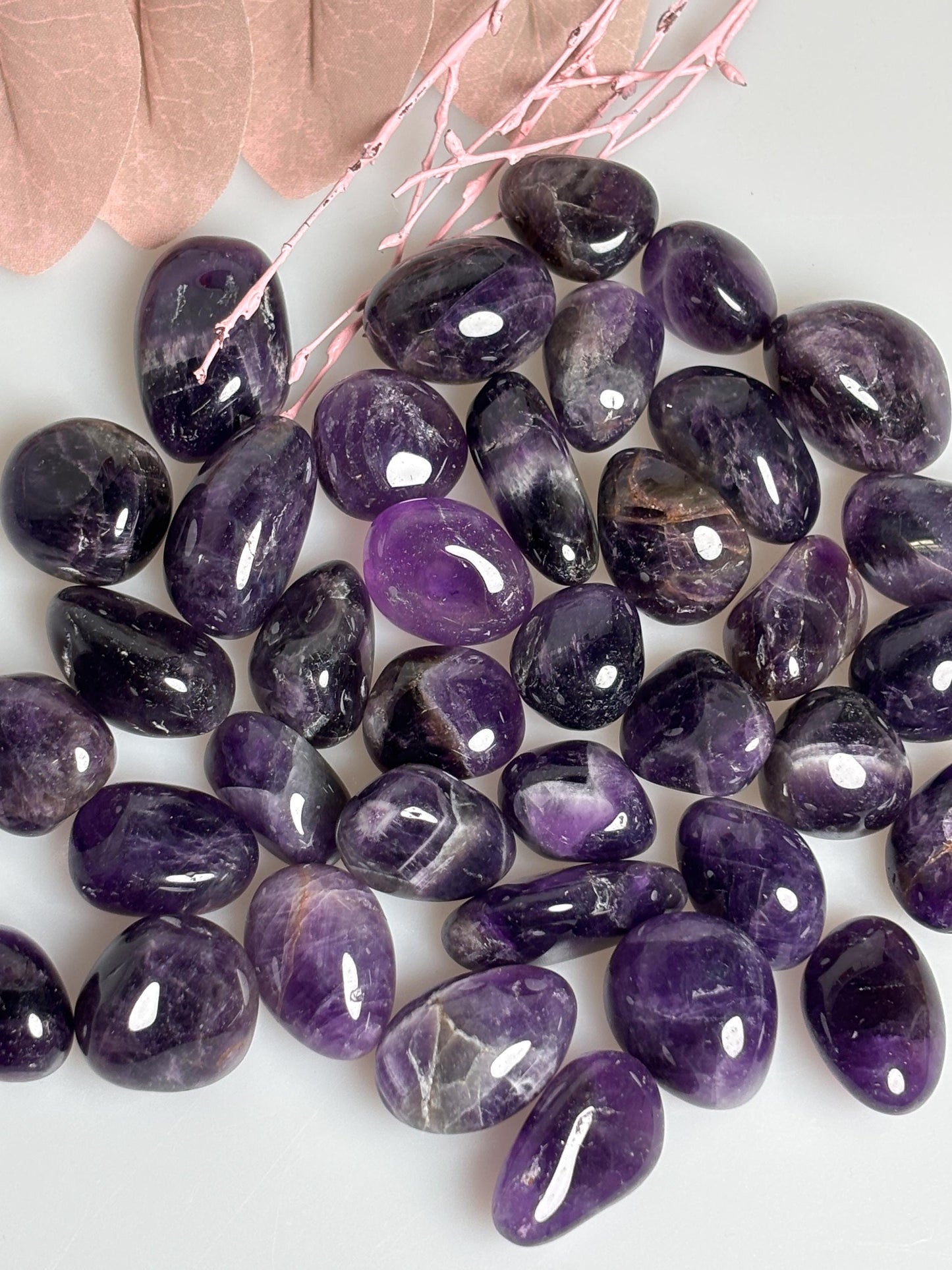 Amethyst Trommelsteine Naturstein poliert ca. 2,3 cm lila Edelstein für Deko Meditation Sammler