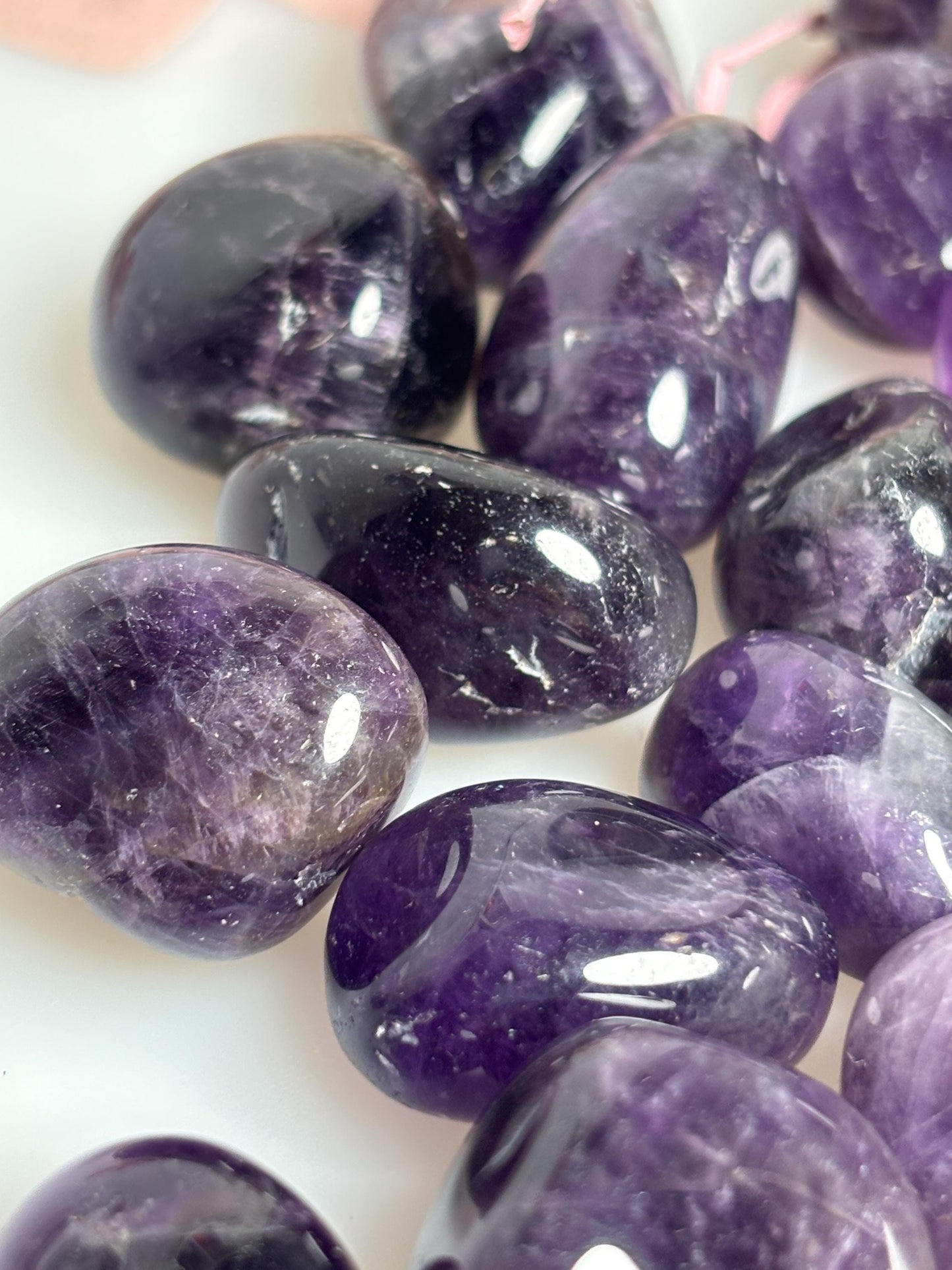 Amethyst Trommelsteine Naturstein poliert ca. 2,3 cm lila Edelstein für Deko Meditation Sammler