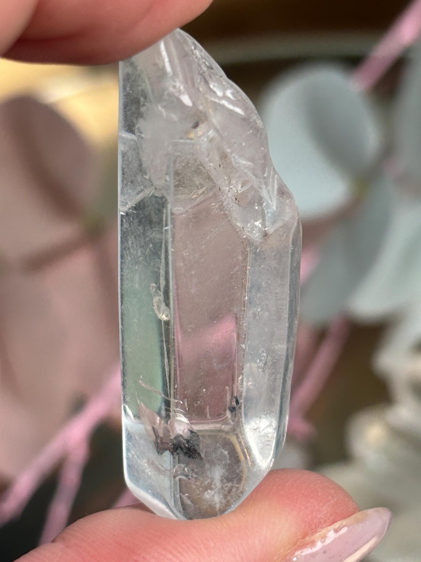 Bergkristall Spitze Rohstein ca. 4 cm Naturstein klar Kristallspitze Edelstein unbehandelt