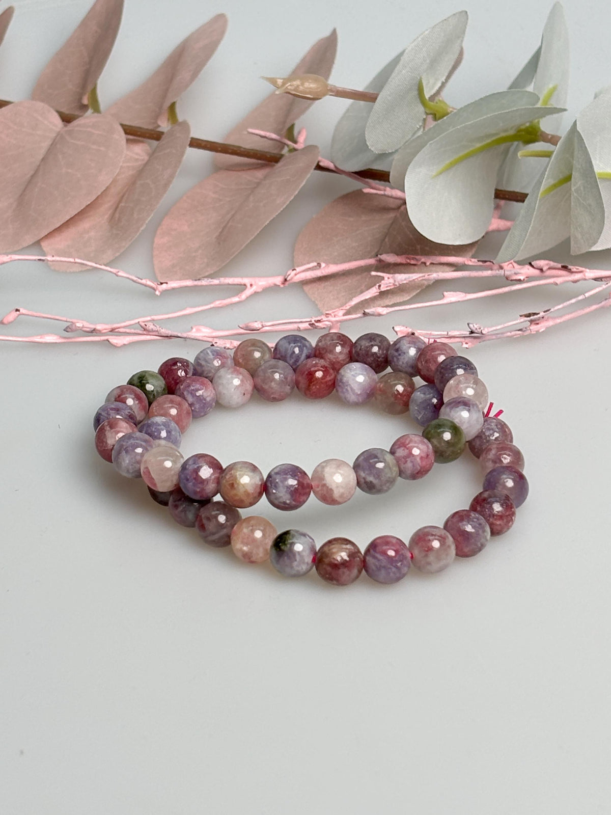 Turmalin Armband 8 mm elastisch 17,5 cm bunter Edelstein Perlenarmband Naturstein Schmuck