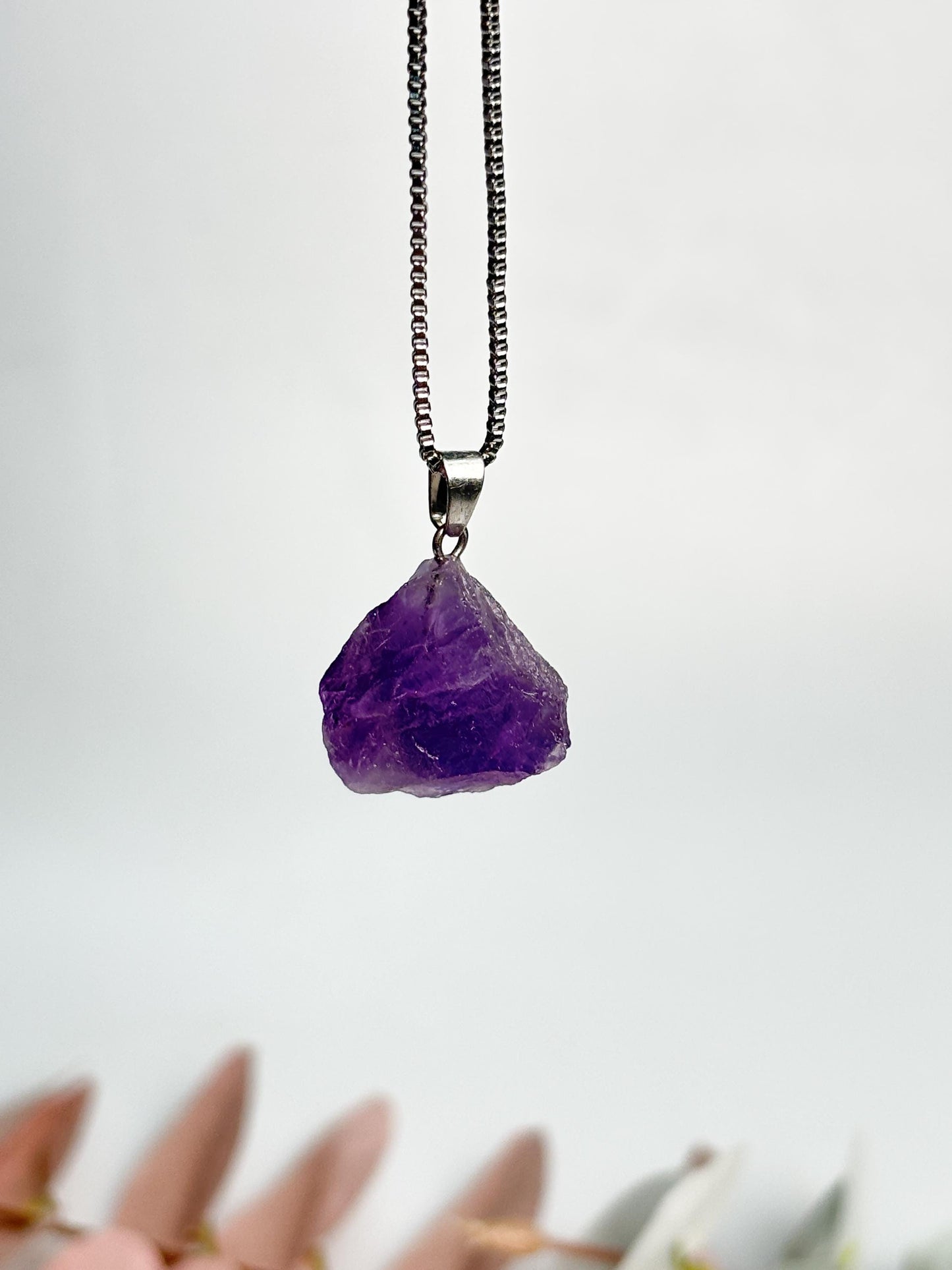Amethyst Rohstein Anhänger ca. 2,2 cm Naturstein Kettenanhänger lila Edelstein Schmuck