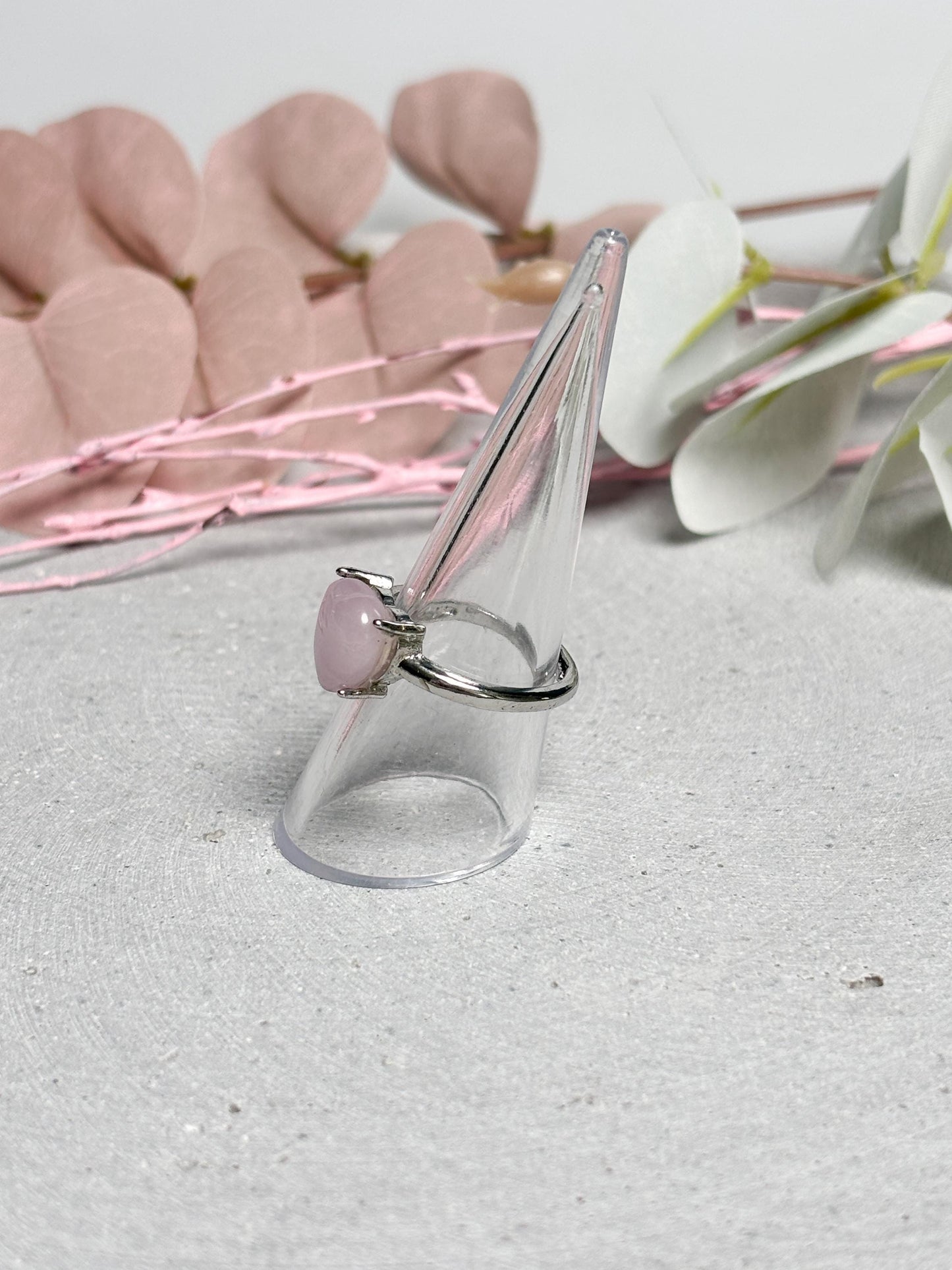 Verstellbarer Ring Kunzit Herz ca 1,1 cm chunky Edelstein Ring größenverstellbar Statement Ring Naturstein Schmuck