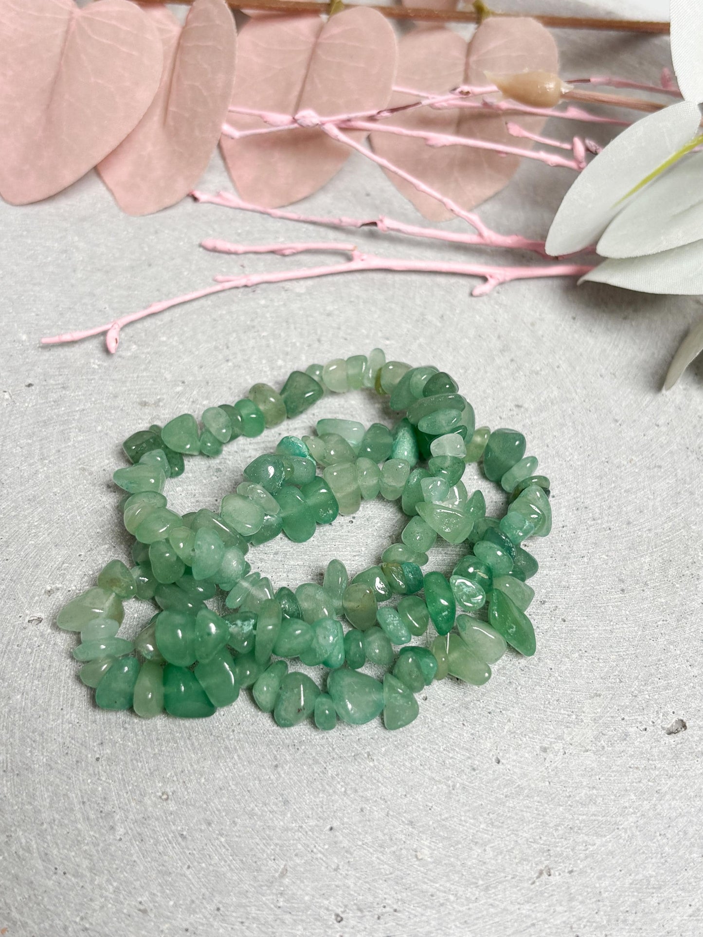 Grüner Aventurin Splitterarmband elastisch 5 mm Edelstein Armband Naturstein Schmuck grün