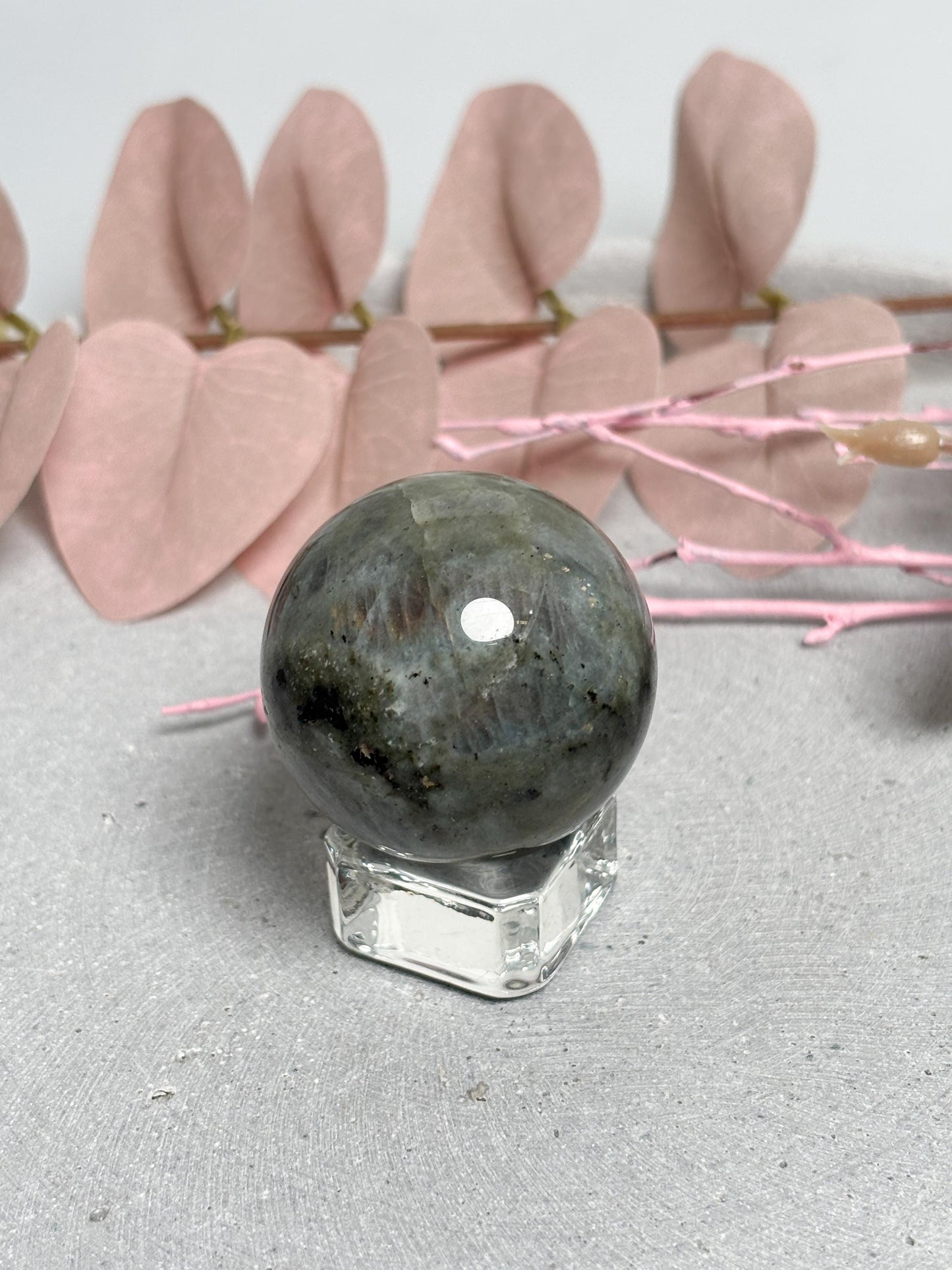 Labradorit Kugel poliert 3,9 cm Edelstein Kugel mit Farbspiel Naturstein Sphere Deko Kristallkugel