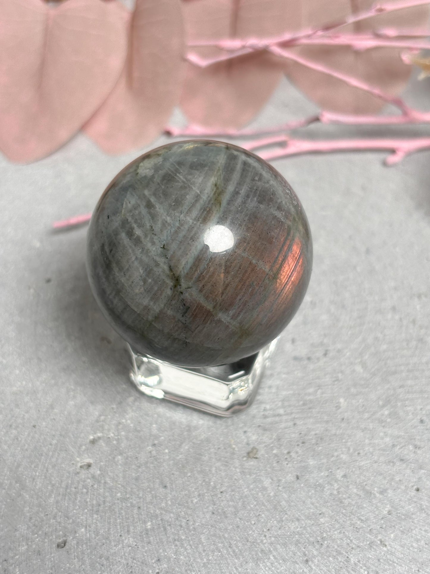 Labradorit Kugel poliert 3,9 cm Edelstein Kugel mit Farbspiel Naturstein Sphere Deko Kristallkugel