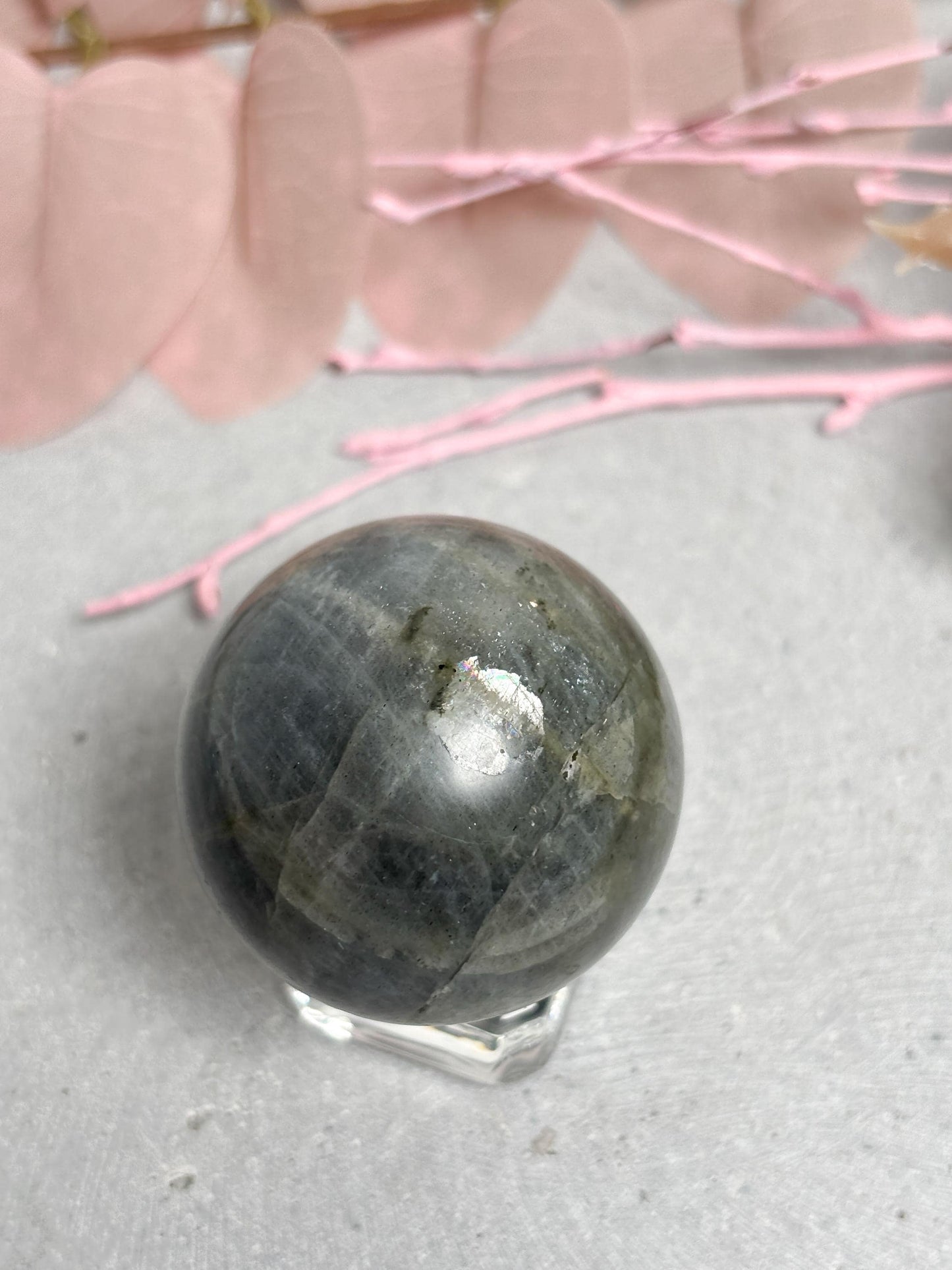 Labradorit Kugel poliert 3,9 cm Edelstein Kugel mit Farbspiel Naturstein Sphere Deko Kristallkugel